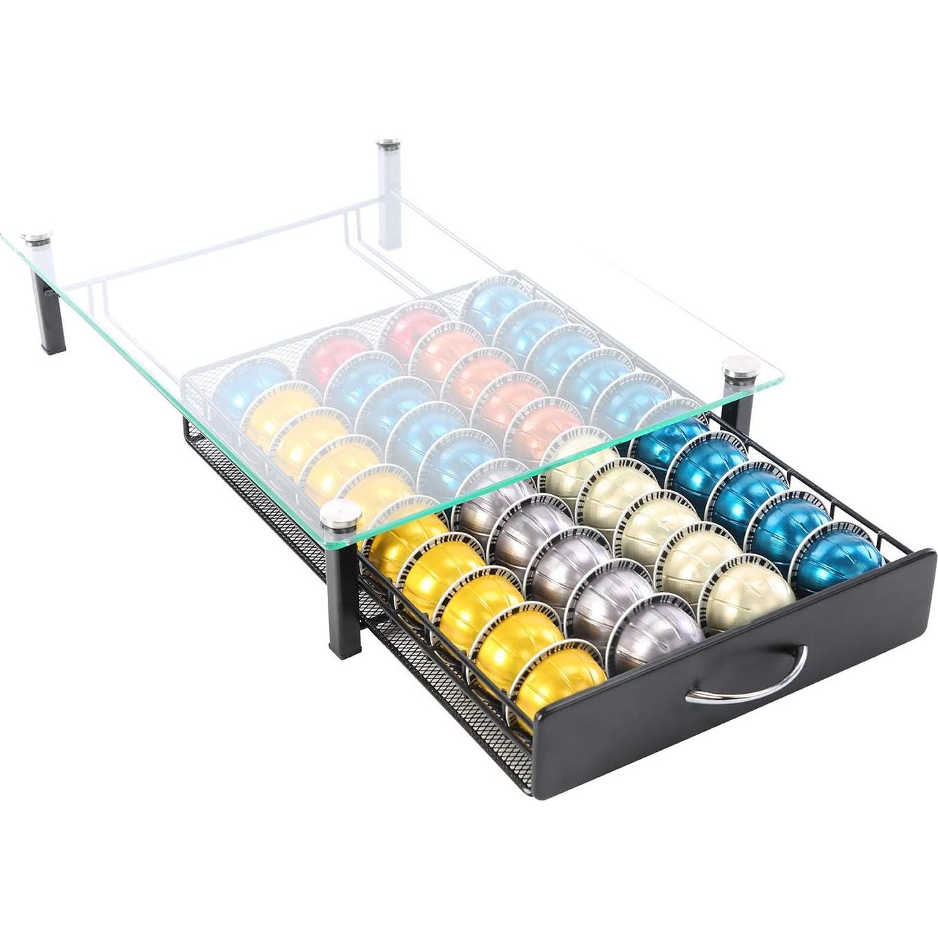 Estante Organizador para 40 Cápsulas Nespresso Vertuo - Vidrio Templado