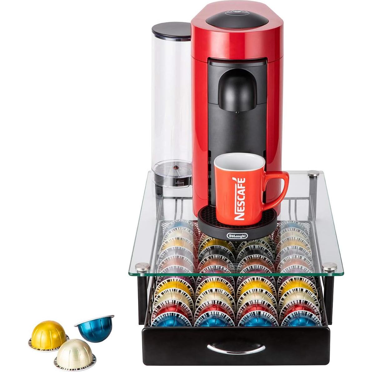 Estante Organizador para 40 Cápsulas Nespresso Vertuo - Vidrio Templado