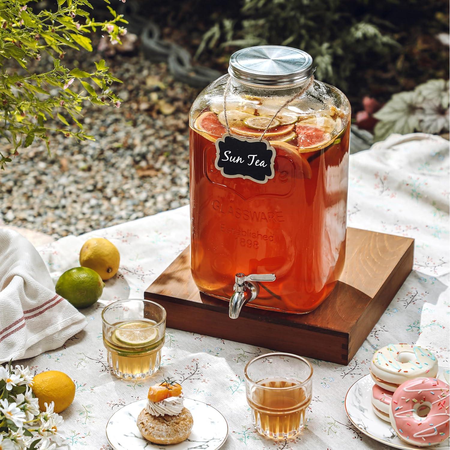 Dispensador de Bebidas de Vidrio 2 Galones MiraEase con Grifo Inoxidable