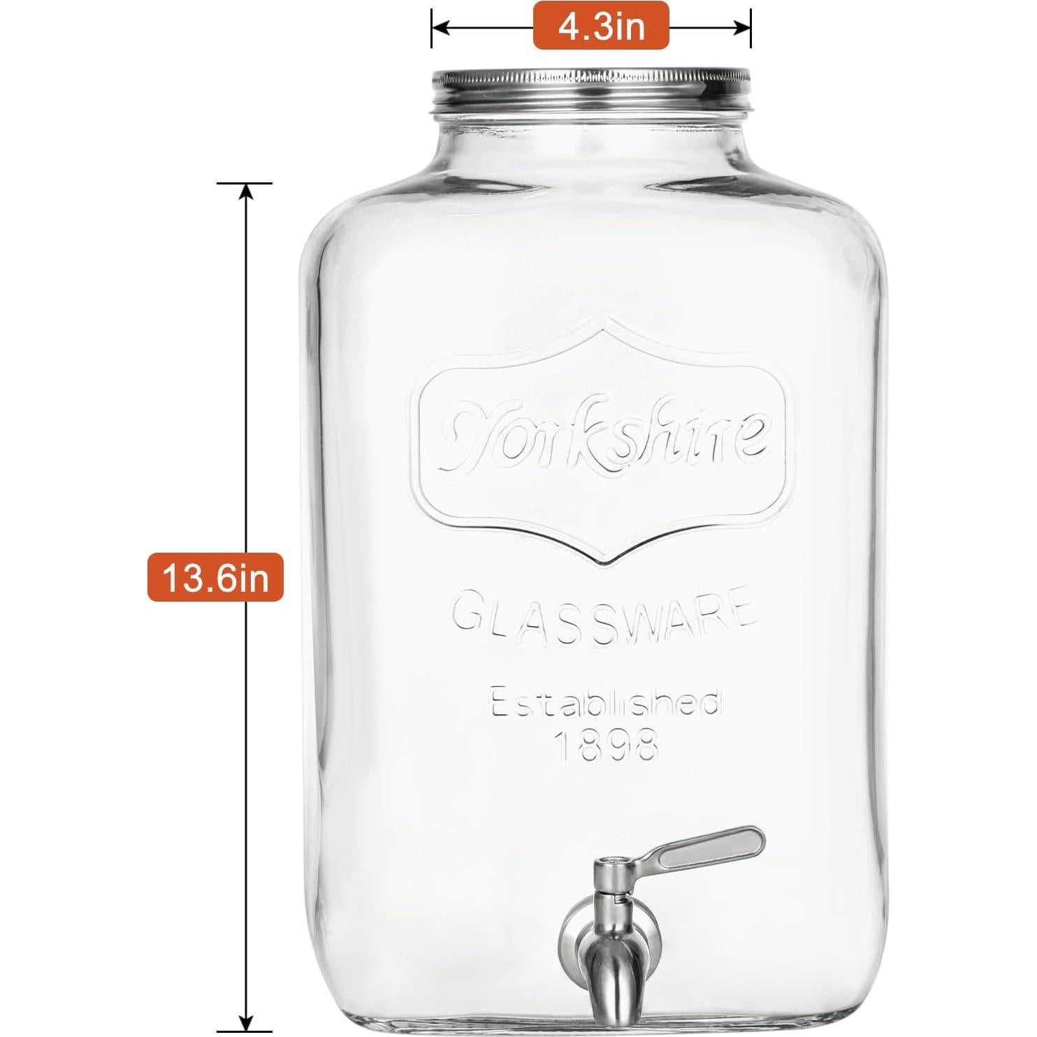 Dispensador de Bebidas de Vidrio 2 Galones MiraEase con Grifo Inoxidable