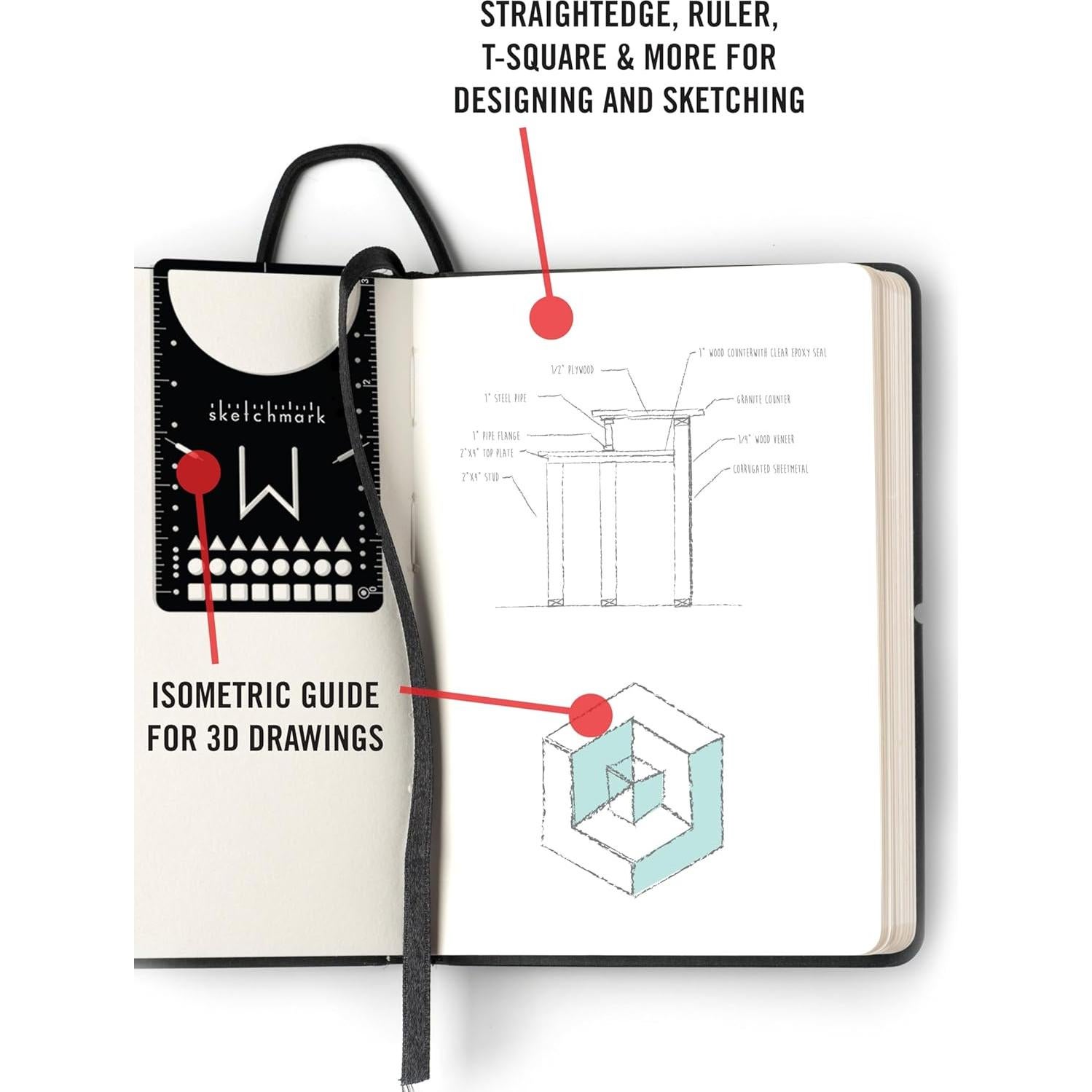 Plantilla de Marcador Sketchmark S1C - Acero Inoxidable, 11 Funciones
