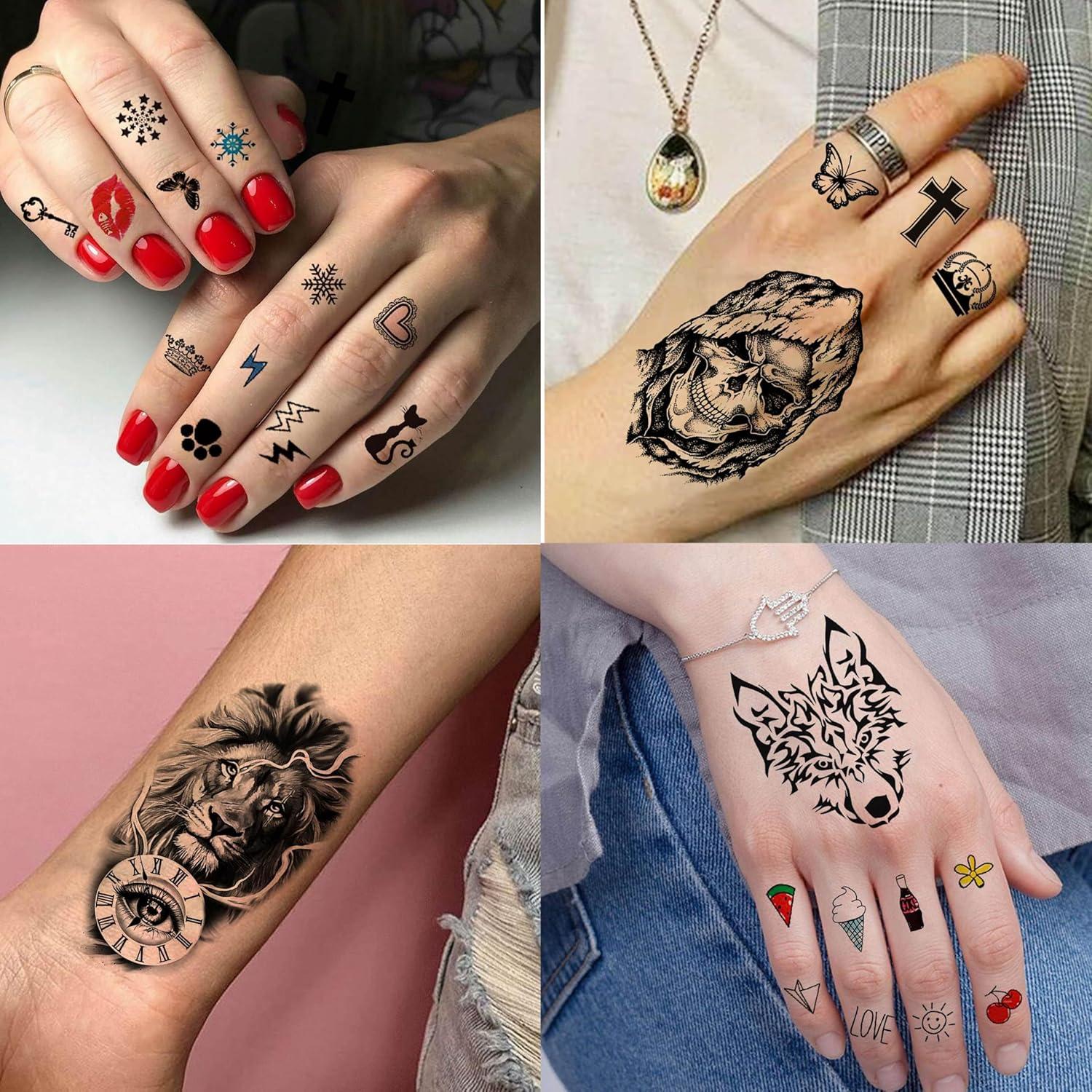 60 Hojas Tatuajes Temporales 3D GOROMON Animales Negros