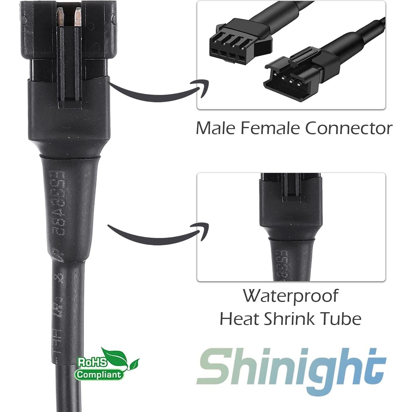 Cables de Extensión LED SHINIGHT 4 Pcs 120 cm Impermeables