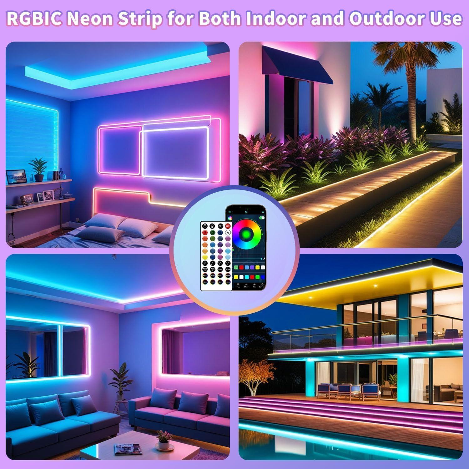 Tira de Luz LED Neón 5m Heromind RGB IP67 Control APP