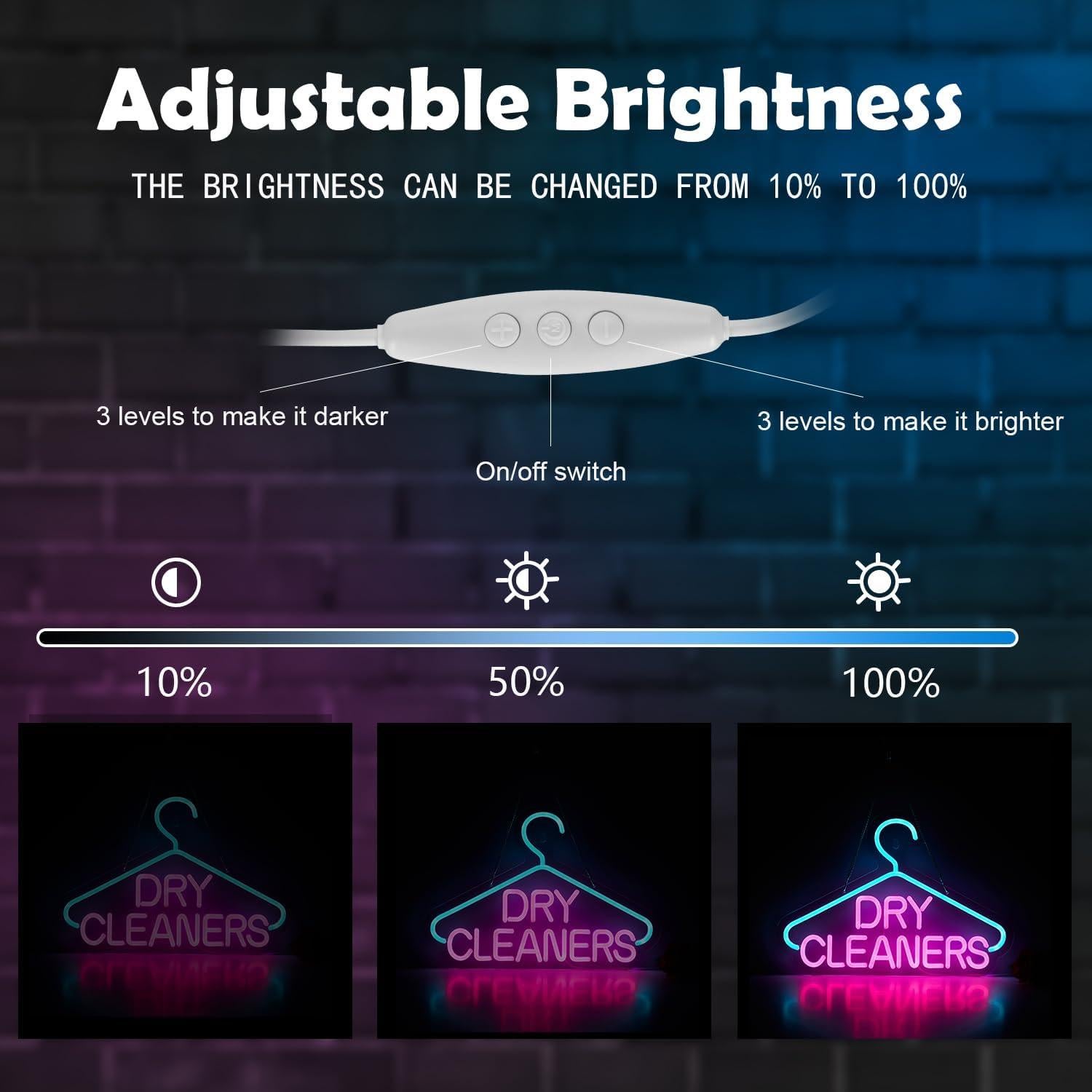 Letrero de Neón LED Hoyoelec 420mm Limpieza en Seco