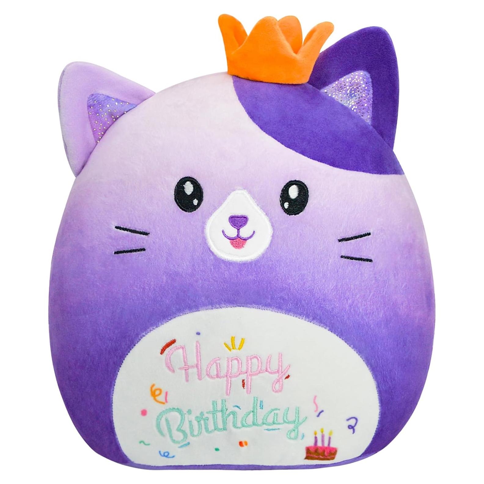 Juguete de Peluche Gato Morado 30 cm Almohada Kawaii
