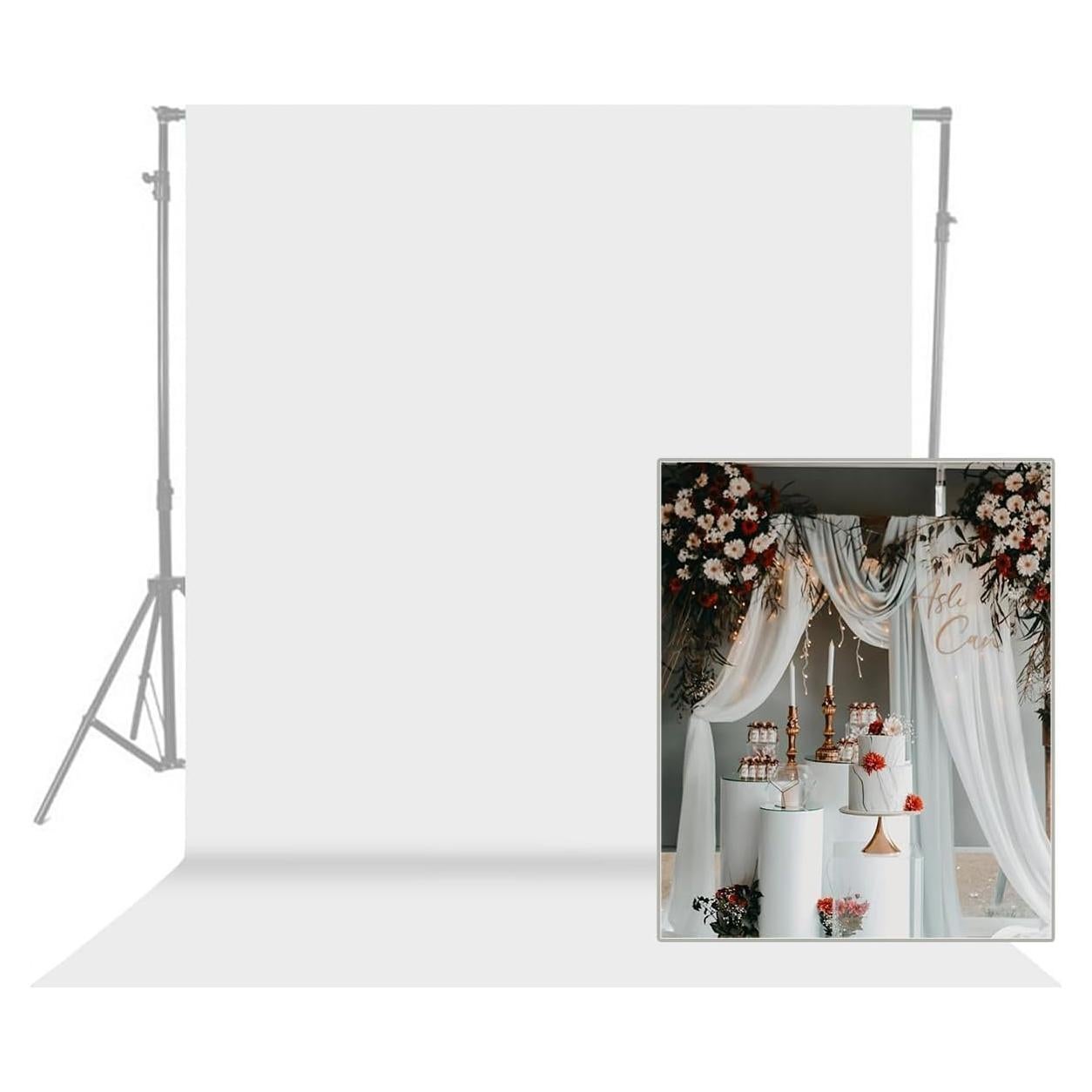 Fondo de Foto Blanco 3.05 x 3.05 m SYUNASYU Sin Costuras