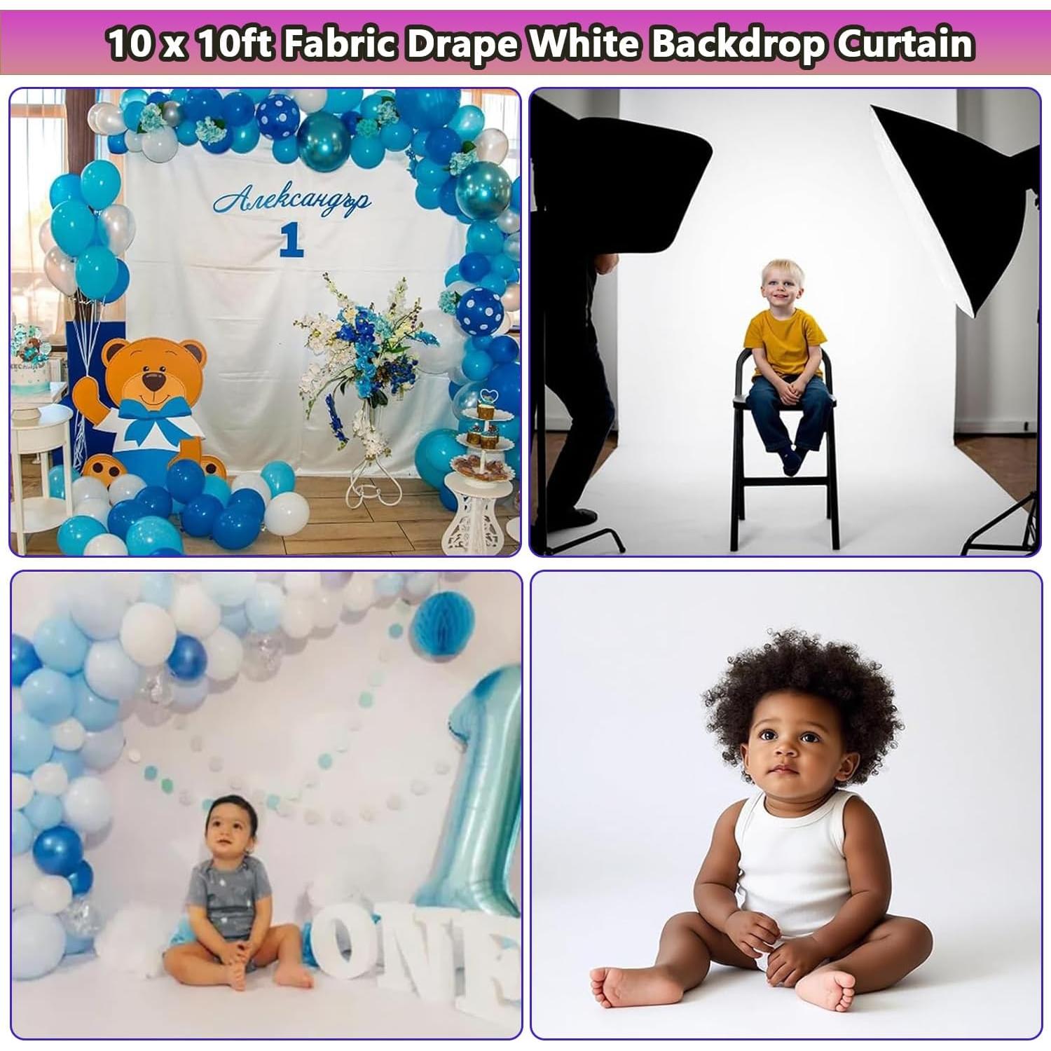 Fondo de Foto Blanco 3.05 x 3.05 m SYUNASYU Sin Costuras