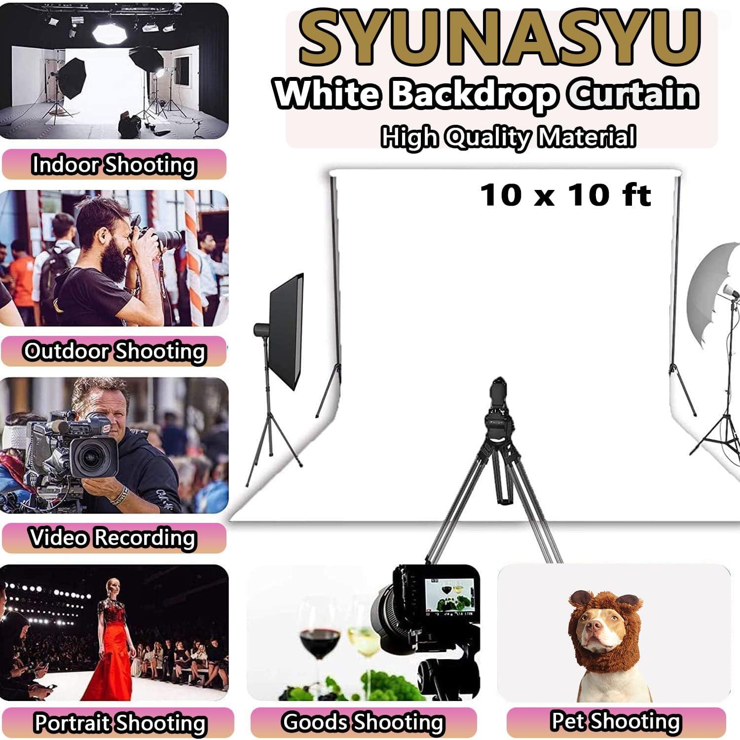 Fondo de Foto Blanco 3.05 x 3.05 m SYUNASYU Sin Costuras