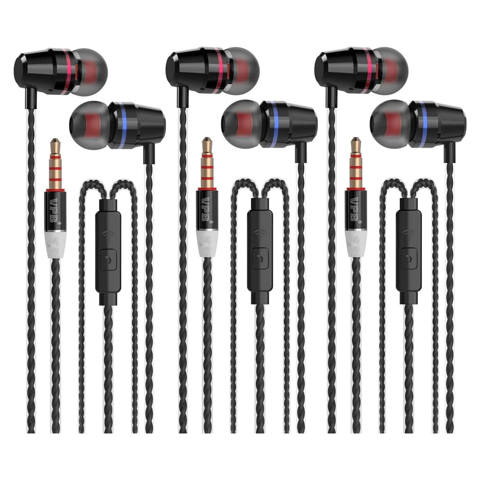 Auriculares In-Ear VPB V1 con Micrófono - 3 Paquetes, 120 cm