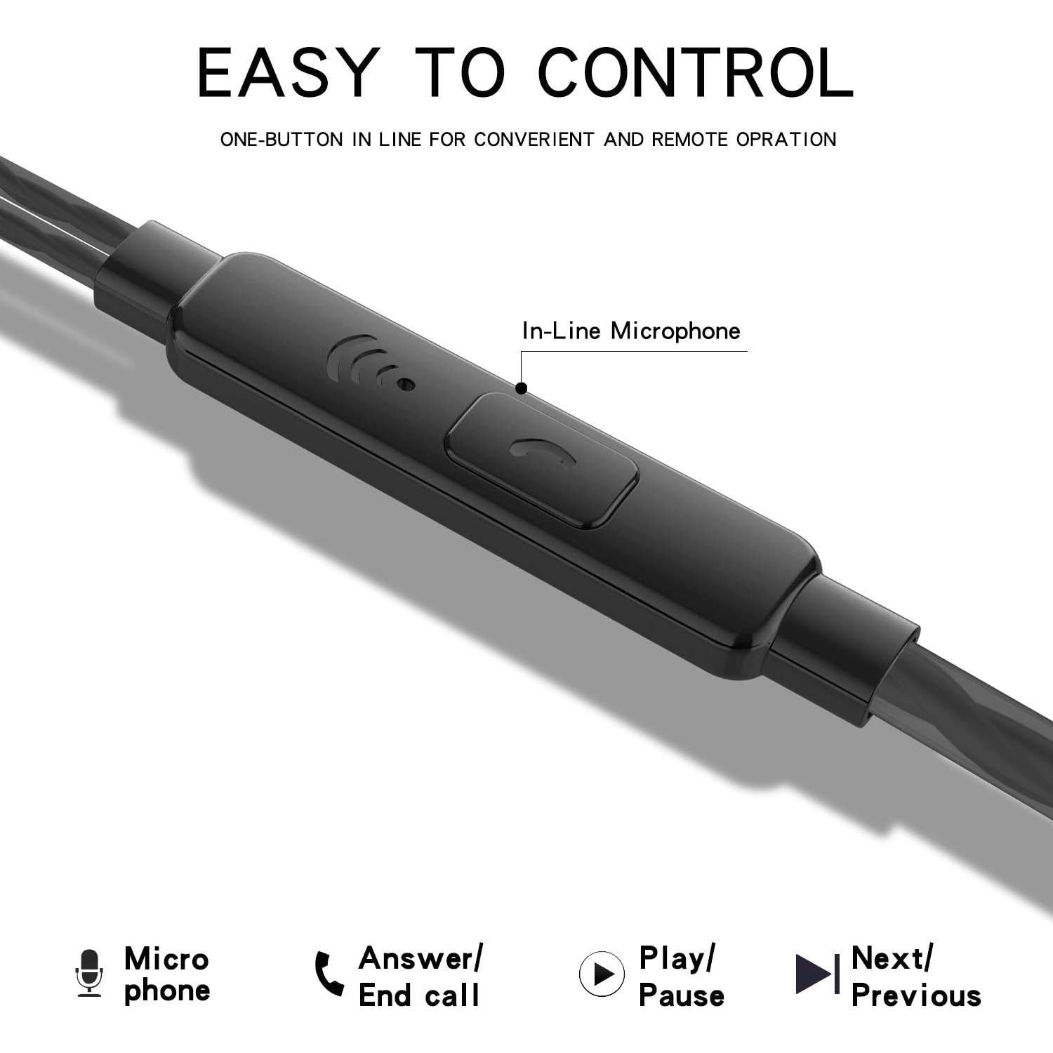 Auriculares In-Ear VPB V1 con Micrófono - 3 Paquetes, 120 cm