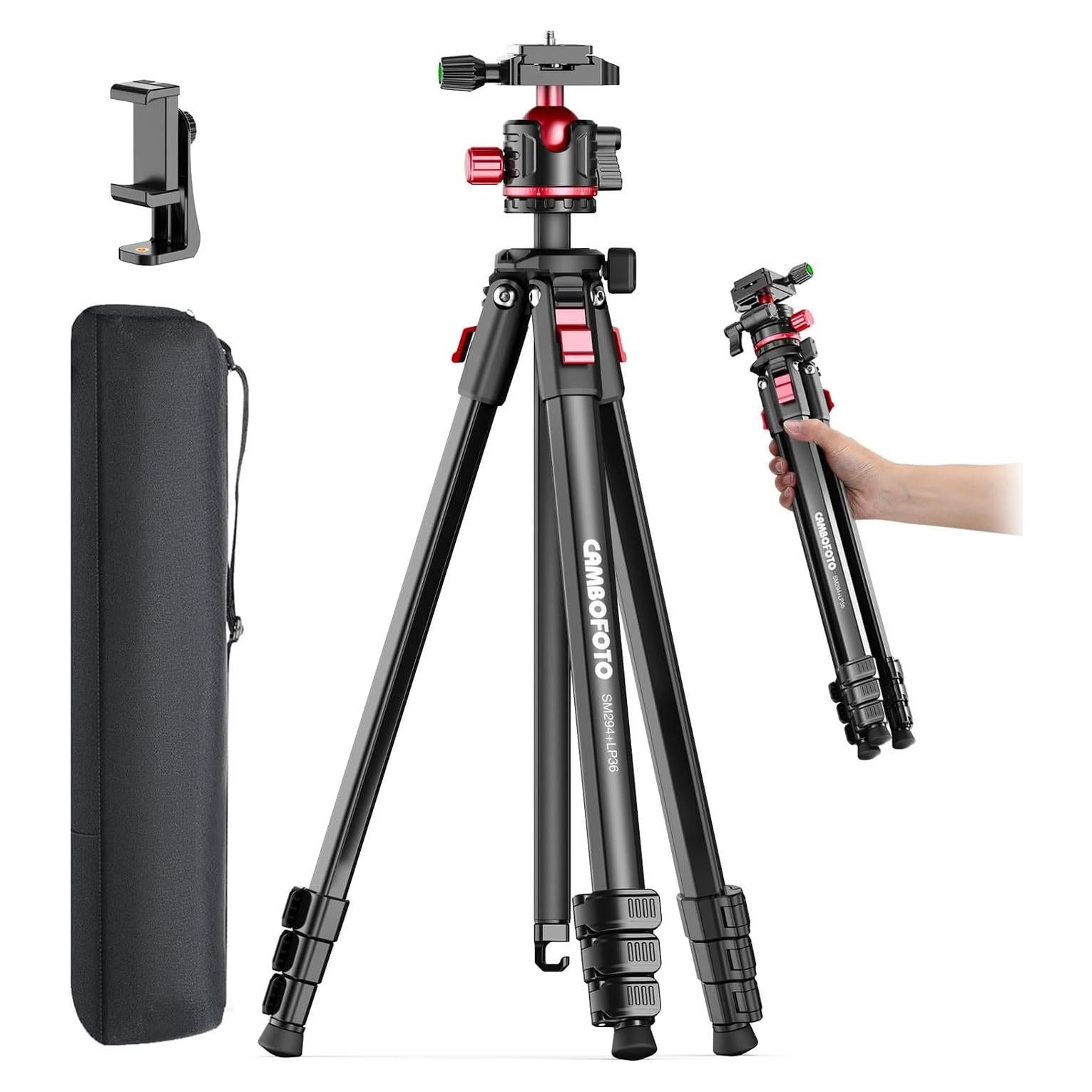 Trípode Compacto de Aluminio CAMBOFOTO 68" para DSLR/SLR