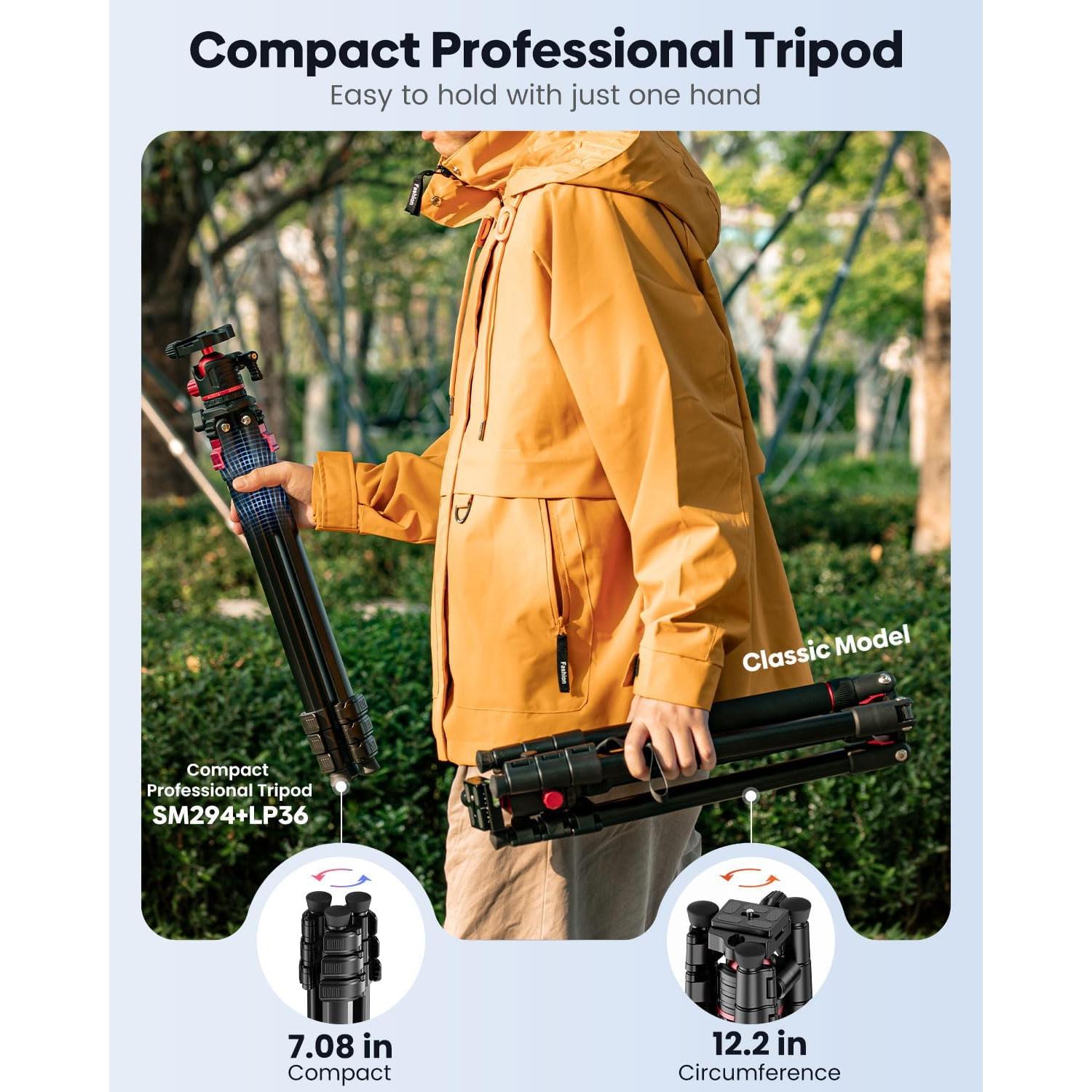 Trípode Compacto de Aluminio CAMBOFOTO 68" para DSLR/SLR