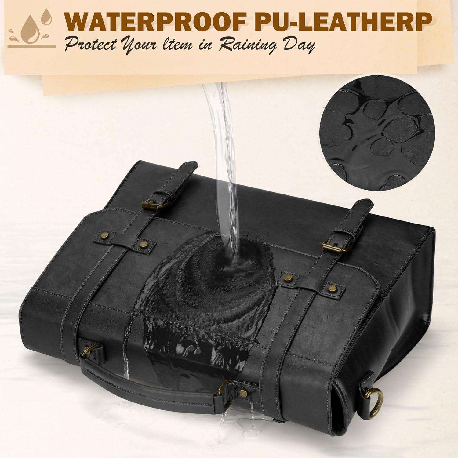 Bolsa de Mensajero Rainsmore 43 cm Cuero Impermeable Vintage