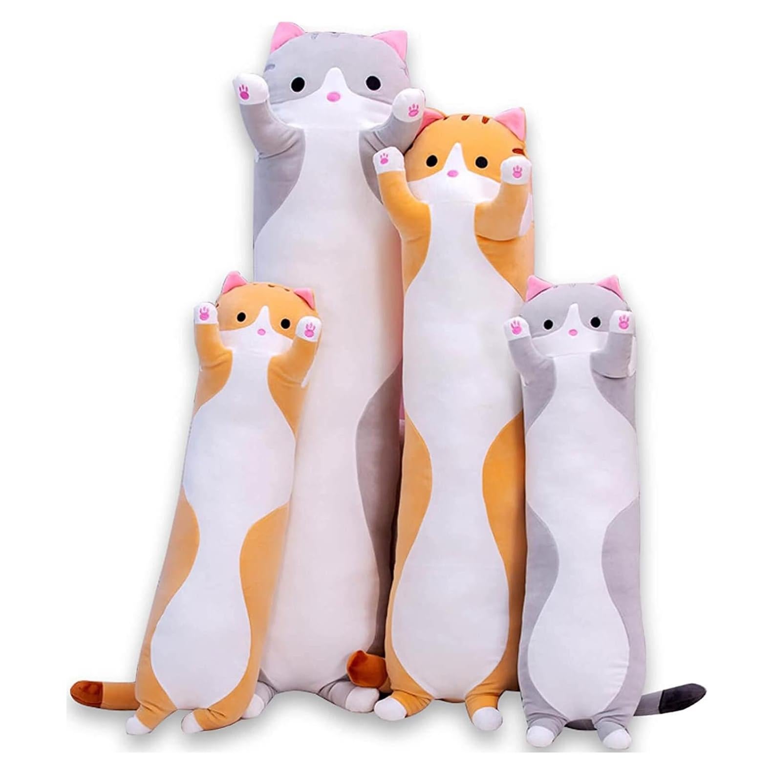 Gato de Peluche Almohada Suave Oeonuas 48 cm Gris