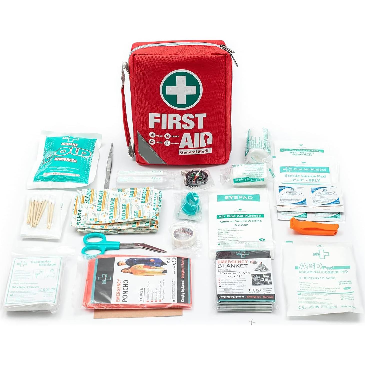 Kit de Primeros Auxilios General Medi - 175 Piezas Compacto Rojo