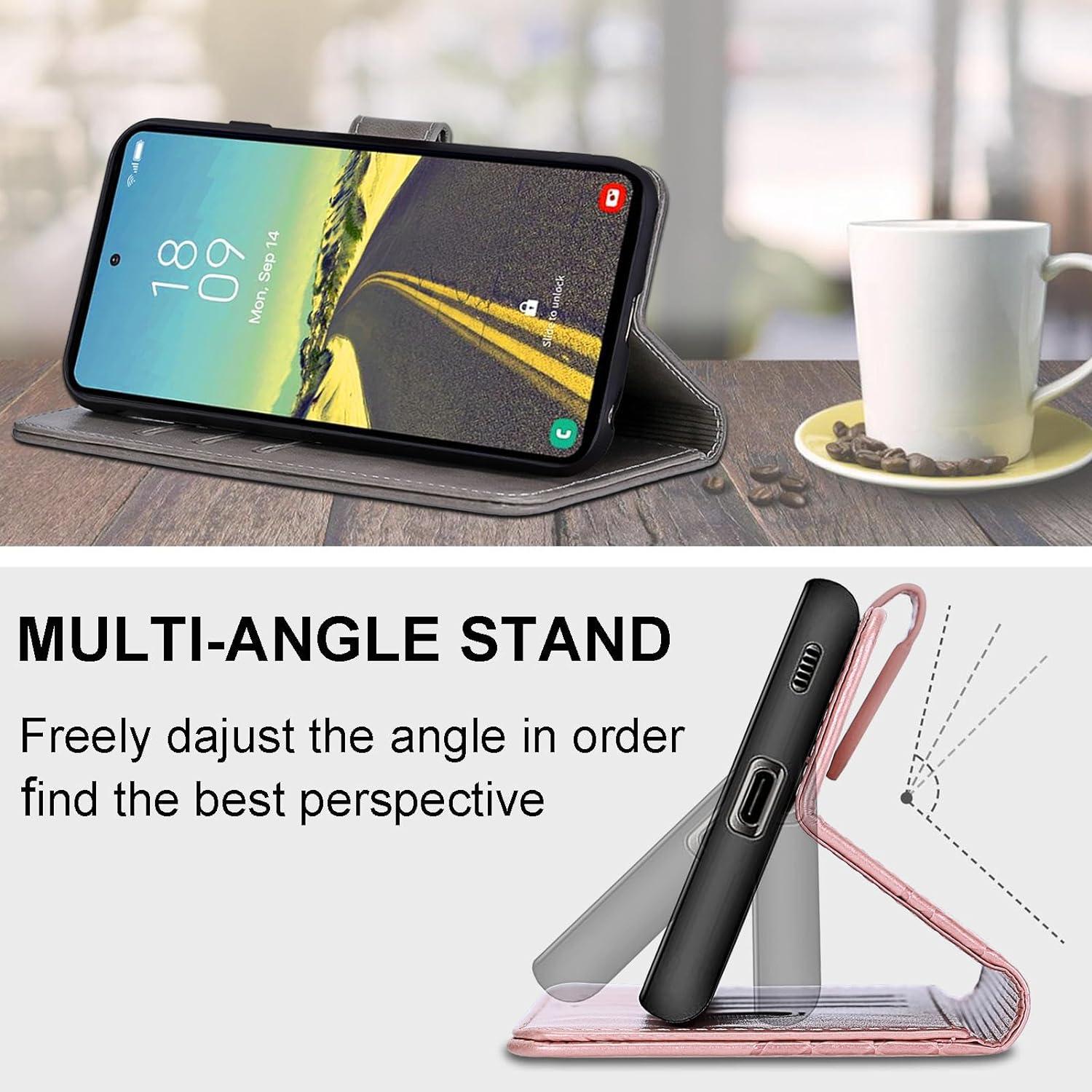 Funda Cartera KENHONER para Samsung Galaxy A03s Púrpura