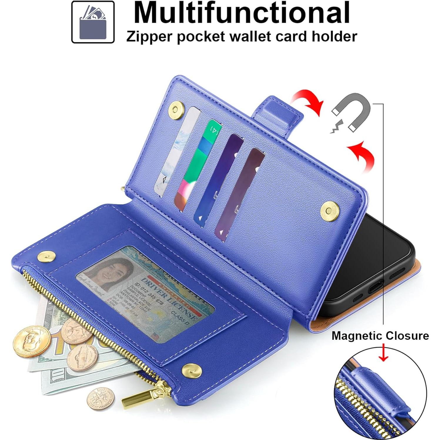 Funda Cartera Antsturdy para Samsung Galaxy A35 5G Morado