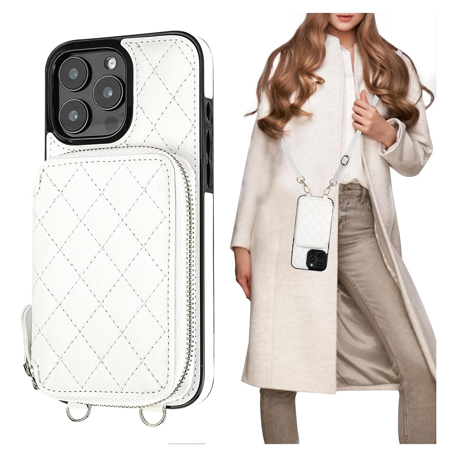 Cartera Cruzada Bocasal para iPhone 16 Pro Max Blanco