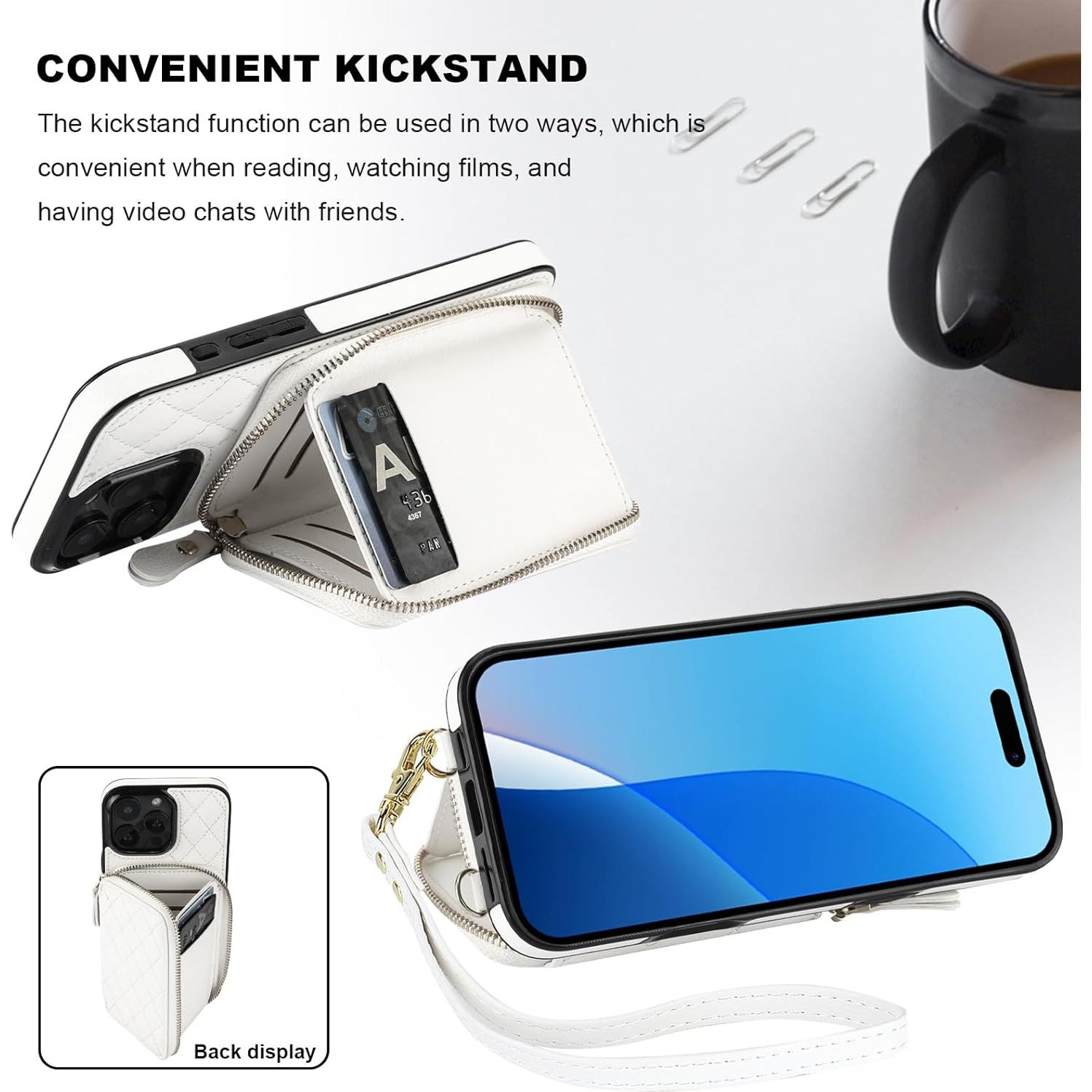 Cartera Cruzada Bocasal para iPhone 16 Pro Max Blanco