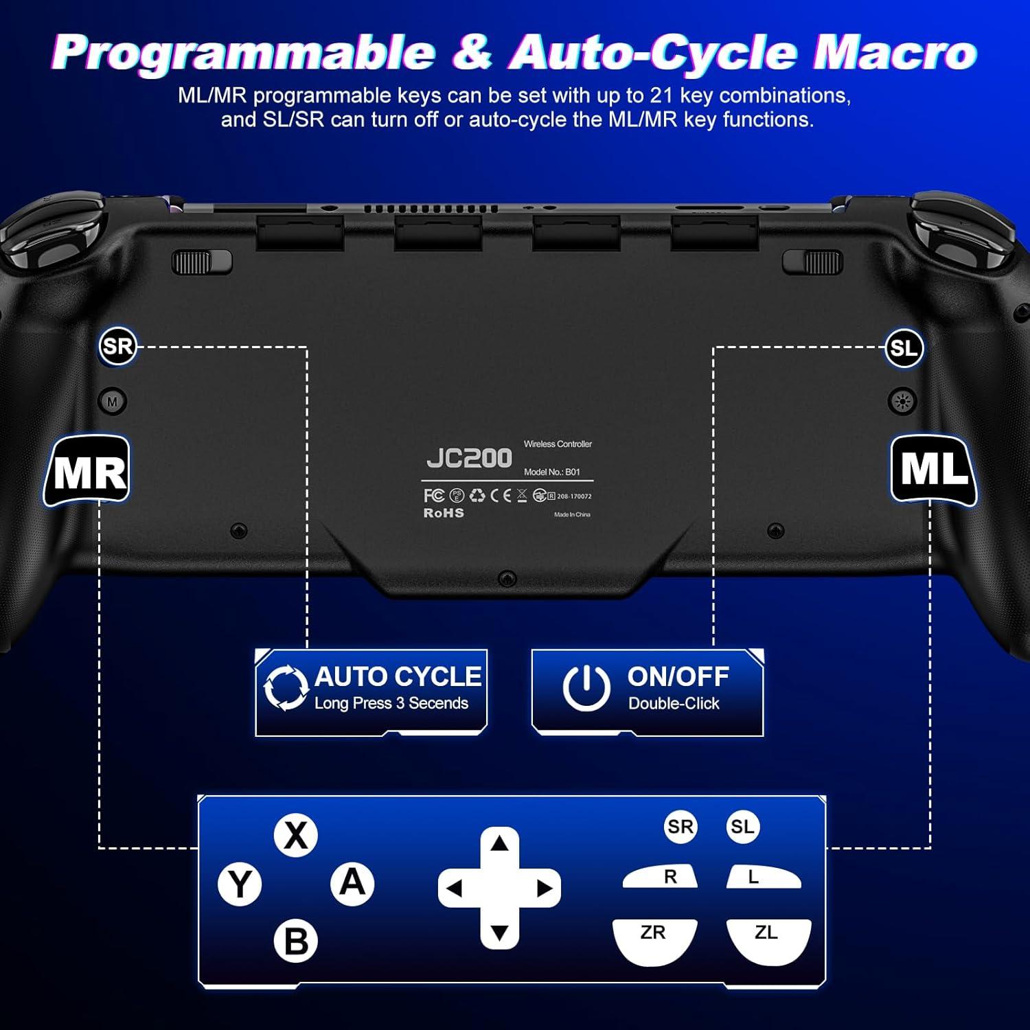 Controlador Inalámbrico Spican para Nintendo Switch Negro