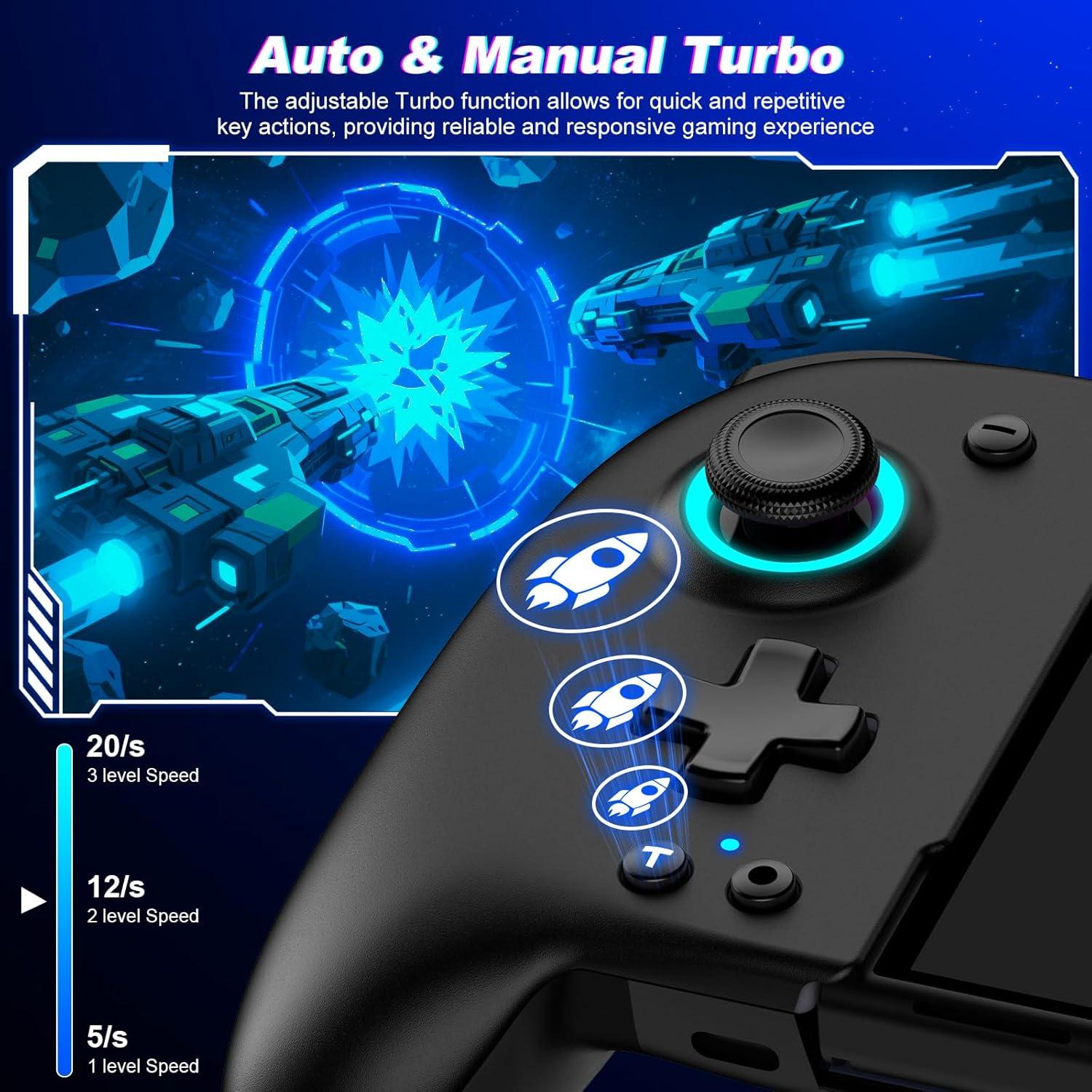 Controlador Inalámbrico Spican para Nintendo Switch Negro