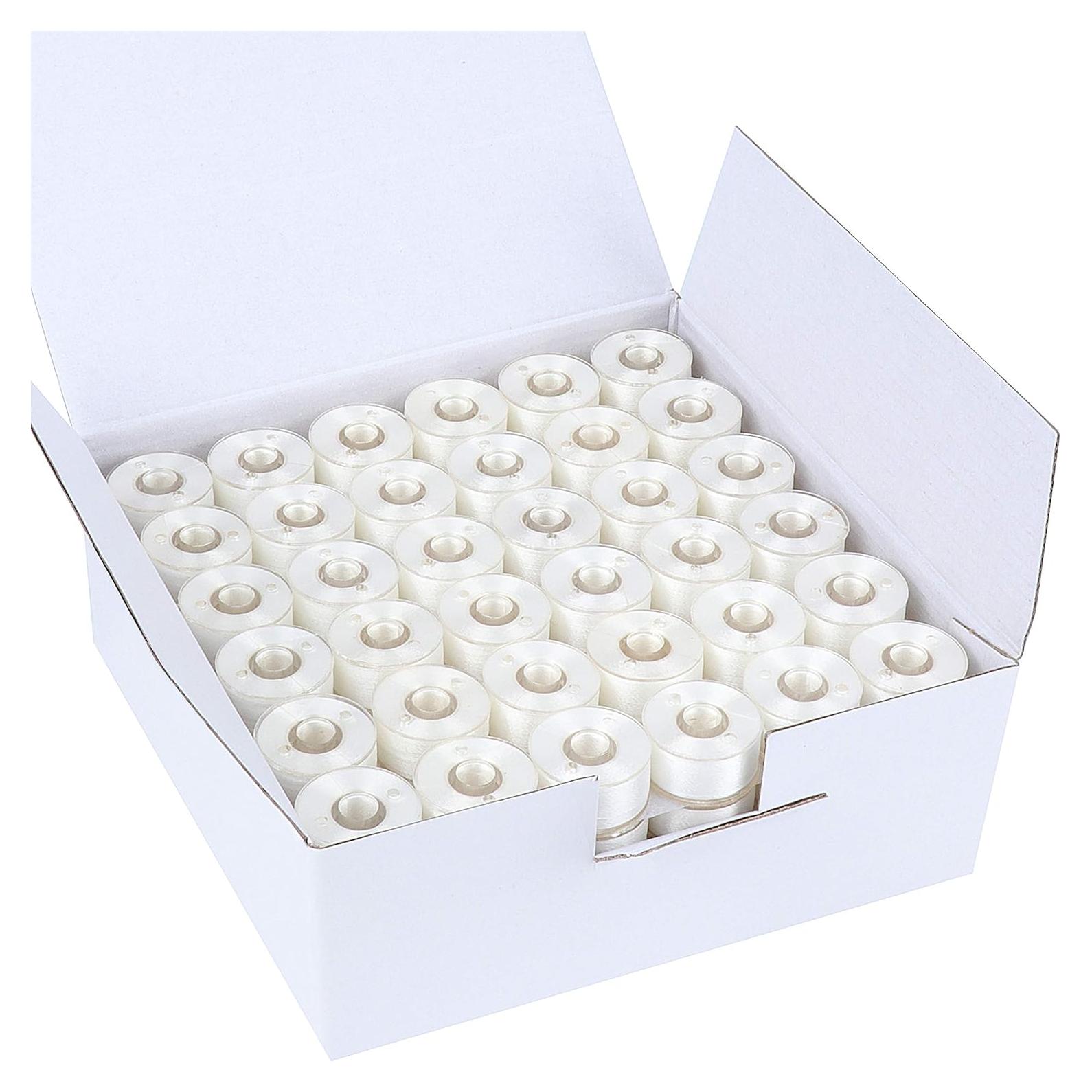 Hilo de Bobina Preenrollado 144pcs Nuevo brothread 70D/2 Blanco