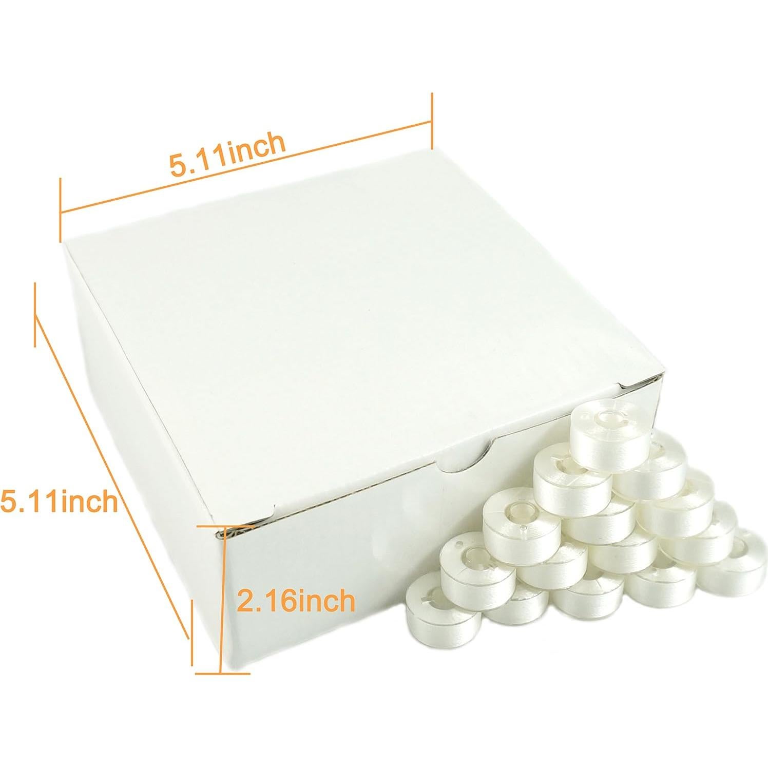 Hilo de Bobina Preenrollado 144pcs Nuevo brothread 70D/2 Blanco