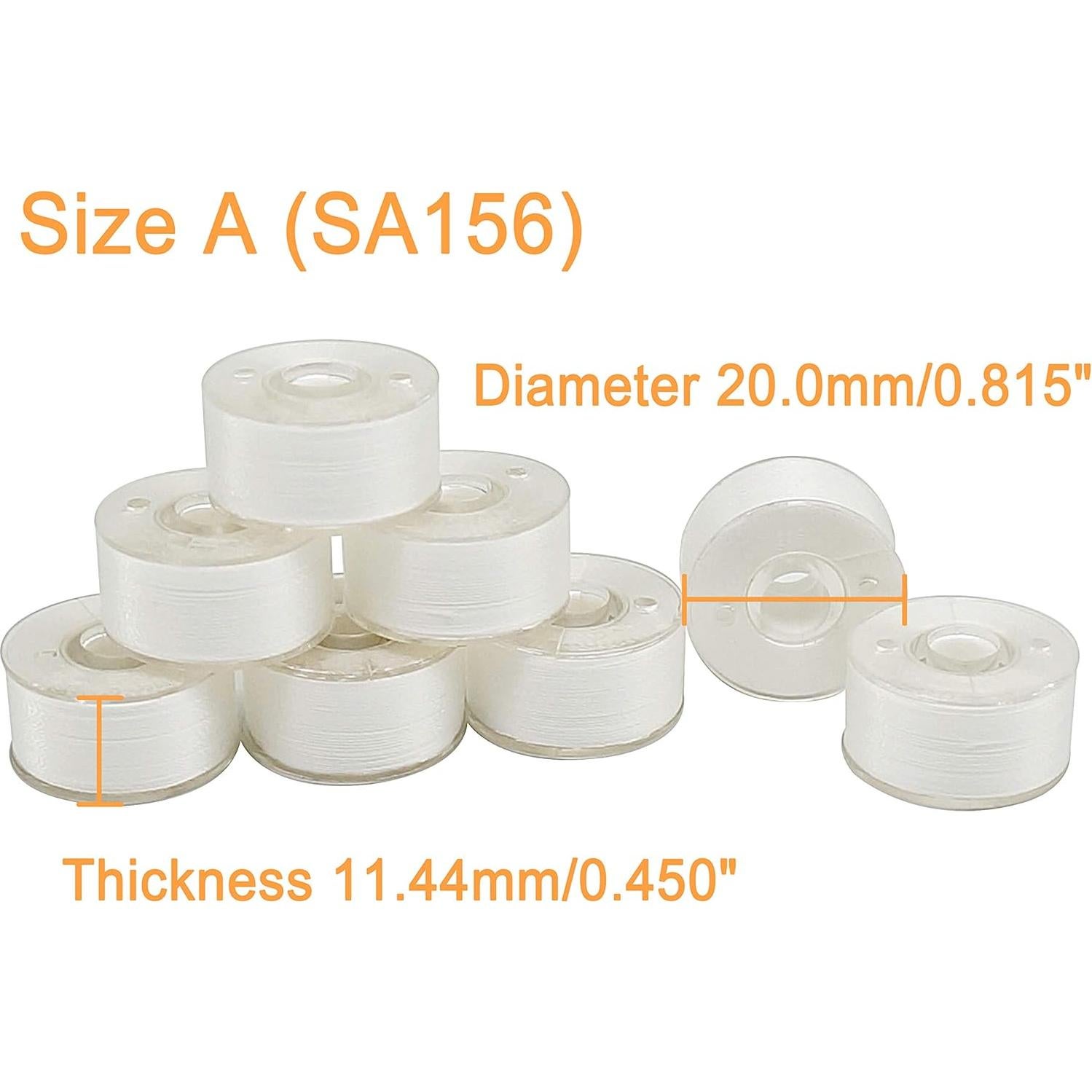 Hilo de Bobina Preenrollado 144pcs Nuevo brothread 70D/2 Blanco