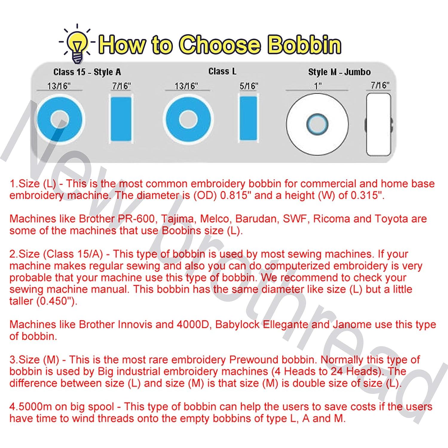 Hilo de Bobina Preenrollado 144pcs Nuevo brothread 70D/2 Blanco