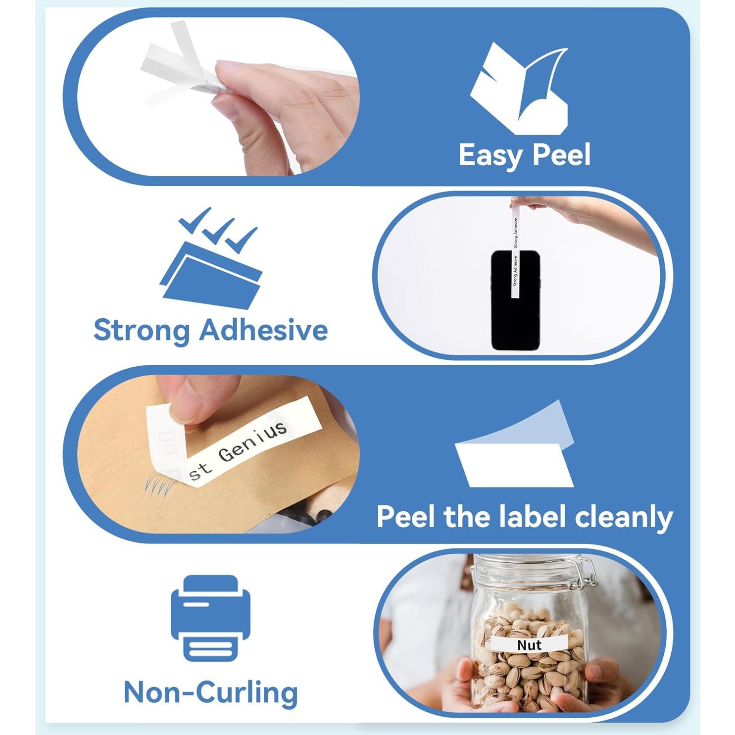 Cinta de Etiquetas Airmall TZe-231 12mm Blanca 10 Pack