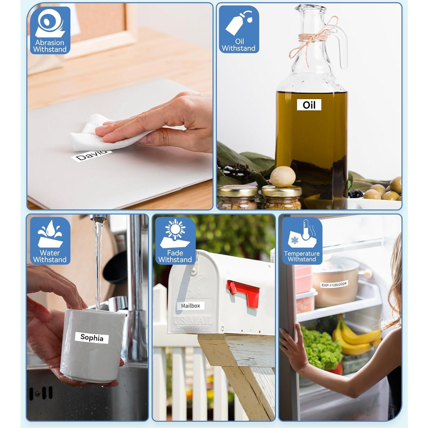 Cinta de Etiquetas Airmall TZe-231 12mm Blanca 10 Pack