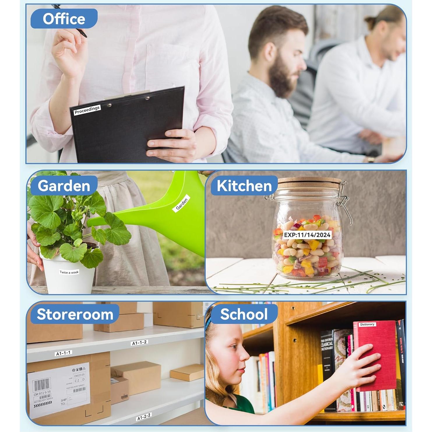 Cinta de Etiquetas Airmall TZe-231 12mm Blanca 10 Pack