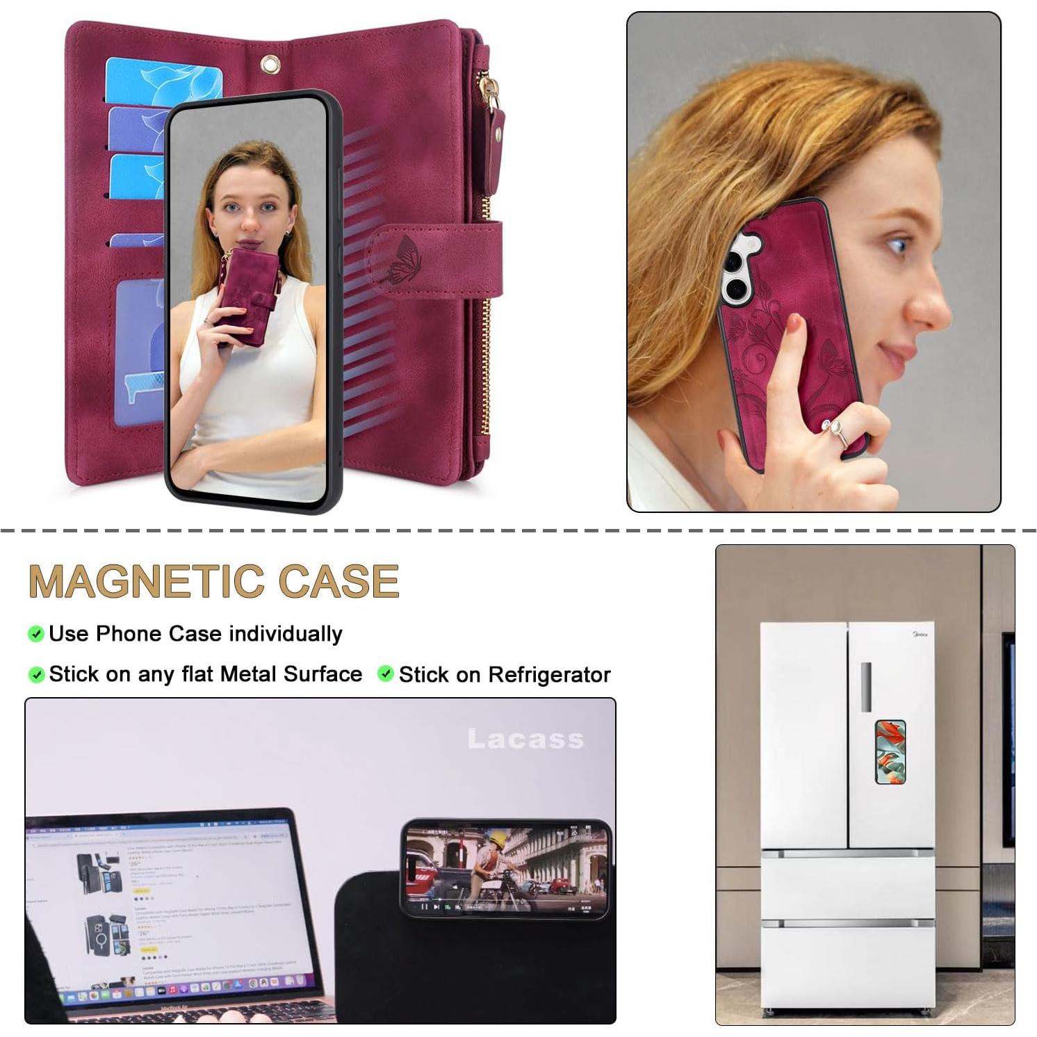 Carcasa Billetera Lacass para Samsung Galaxy S25+ 12 Ranuras