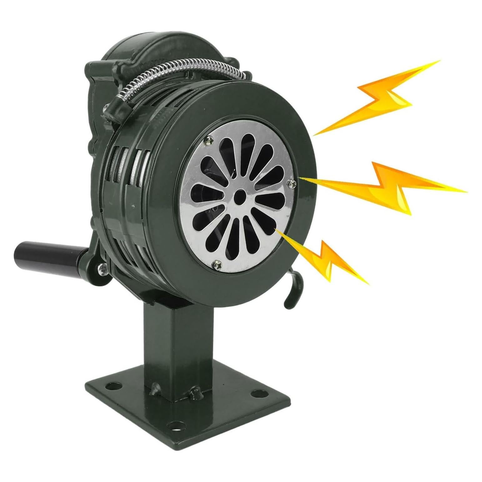 Sirena de Manivela Dpofirs 110dB Alarma de Emergencia Verde