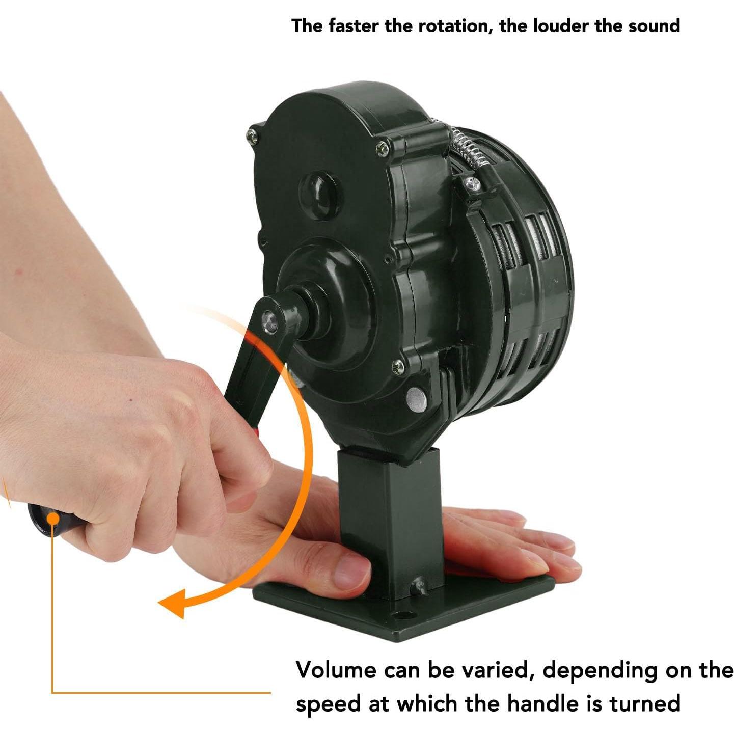 Sirena de Manivela Dpofirs 110dB Alarma de Emergencia Verde