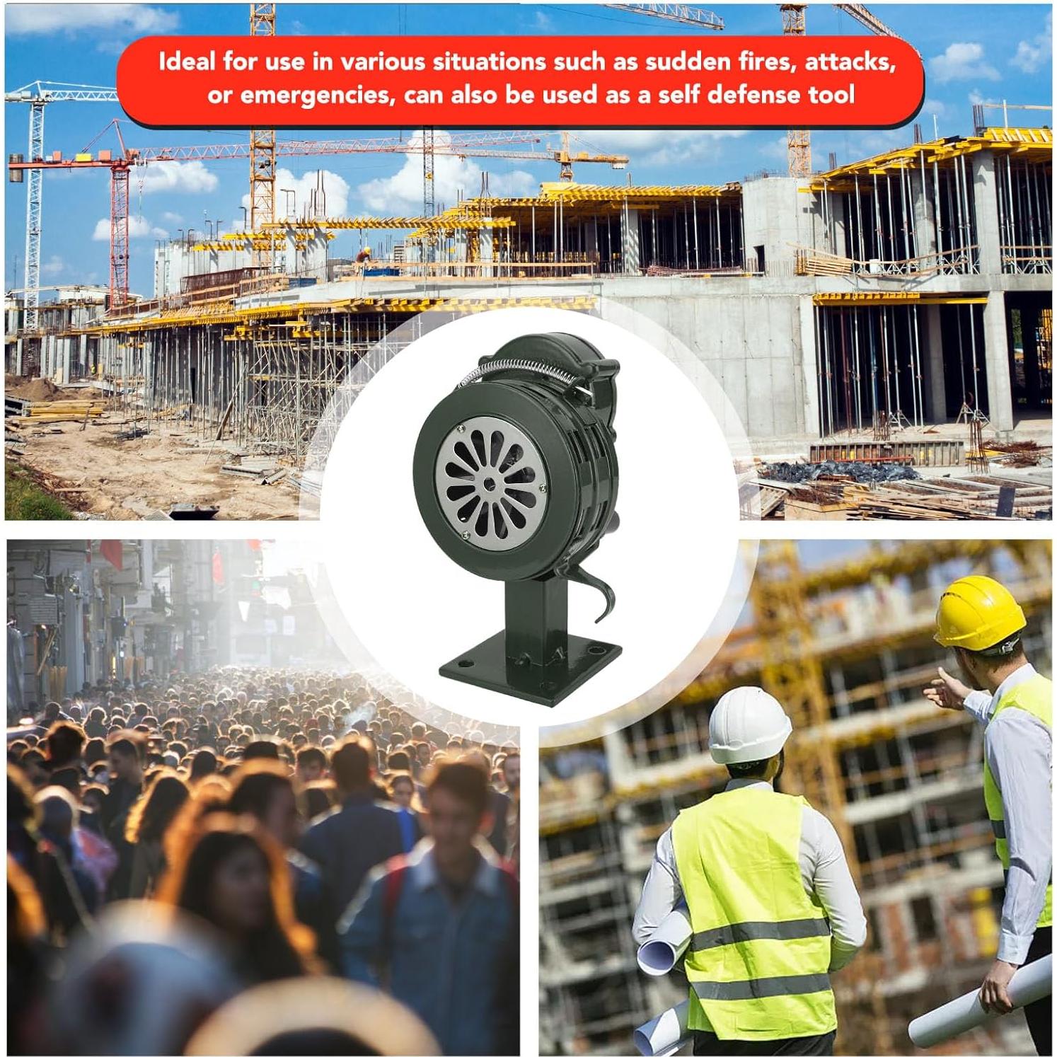 Sirena de Manivela Dpofirs 110dB Alarma de Emergencia Verde