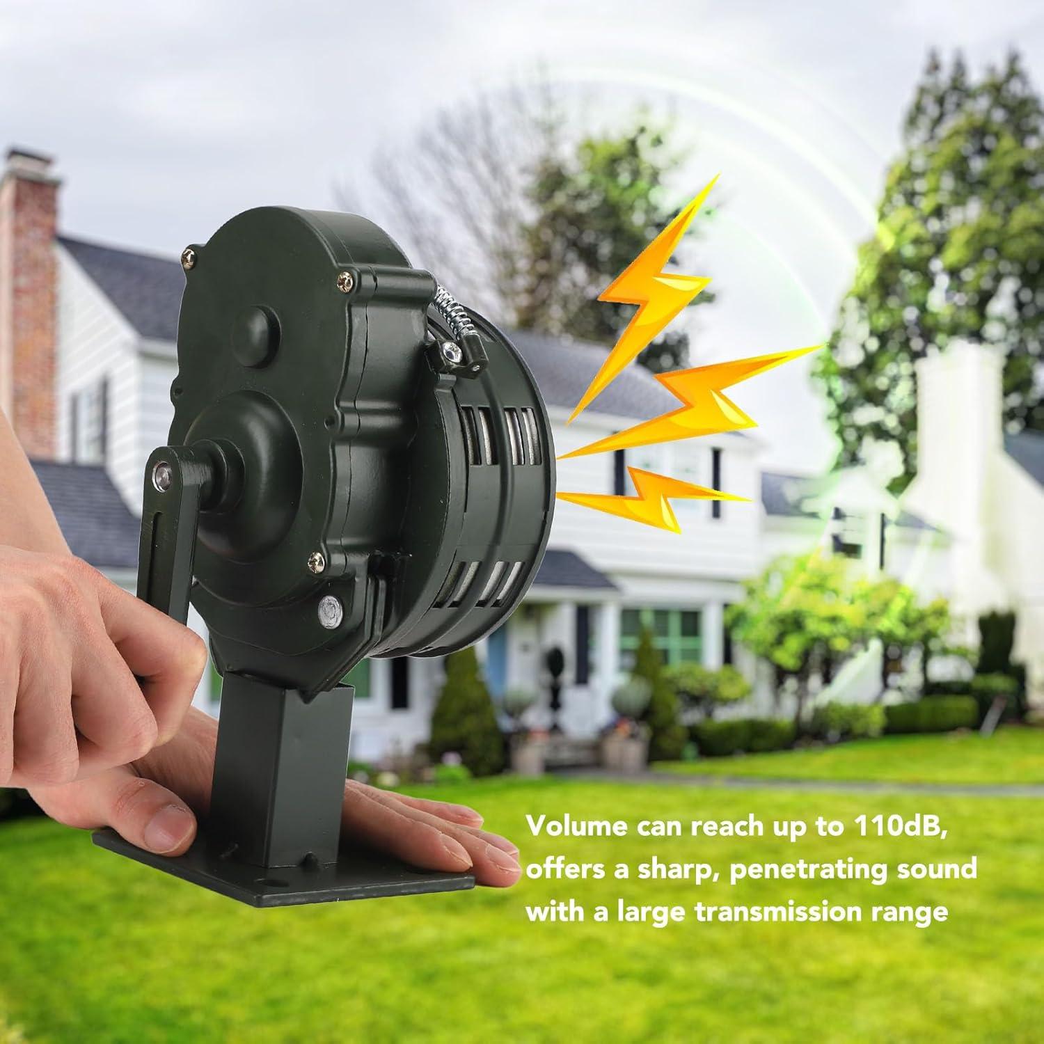 Sirena de Manivela Dpofirs 110dB Alarma de Emergencia Verde