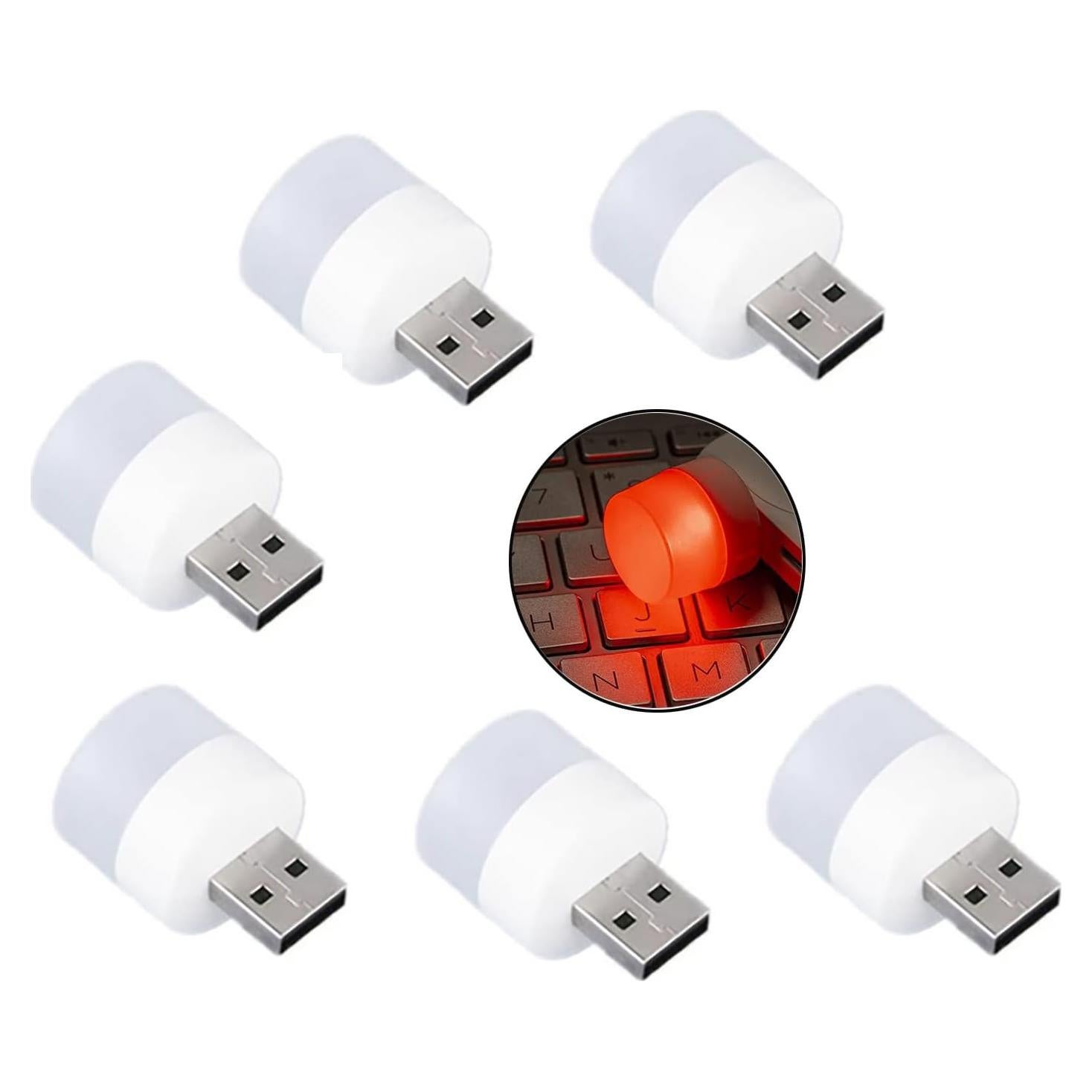 Luz Nocturna USB Sokelinn-six 6 Pack LED Mini Rojo