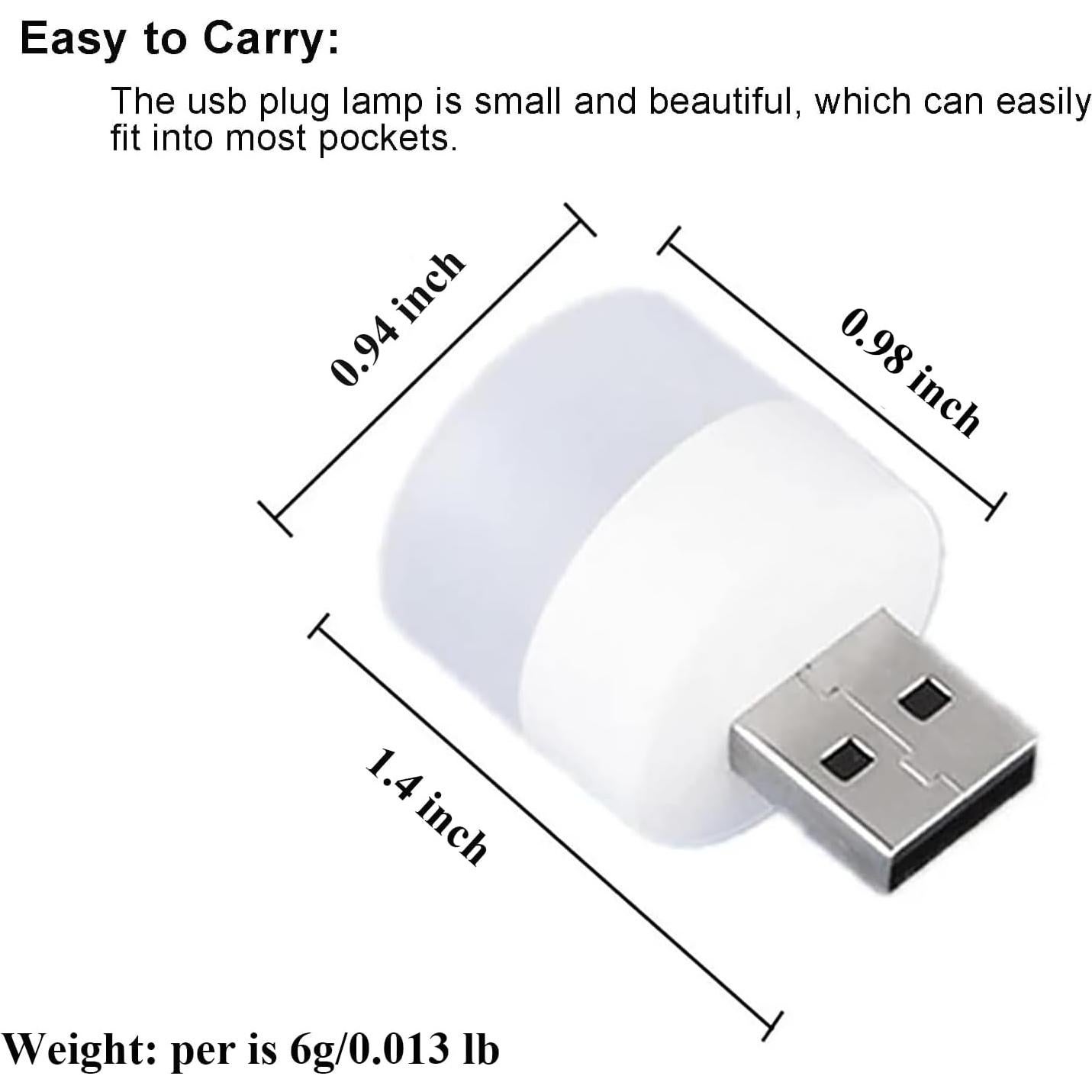 Luz Nocturna USB Sokelinn-six 6 Pack LED Mini Rojo