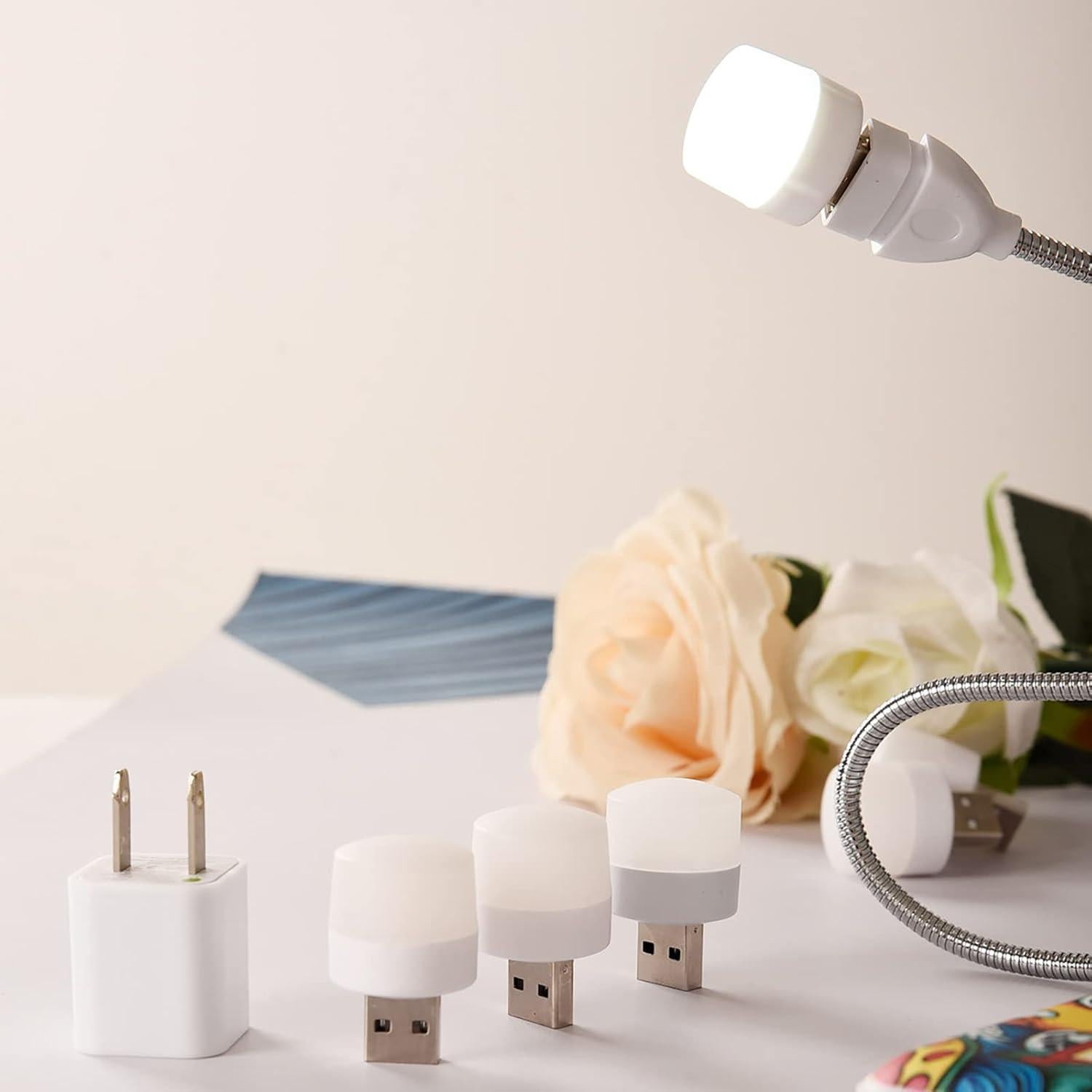 Luz Nocturna USB Sokelinn-six 6 Pack LED Mini Rojo