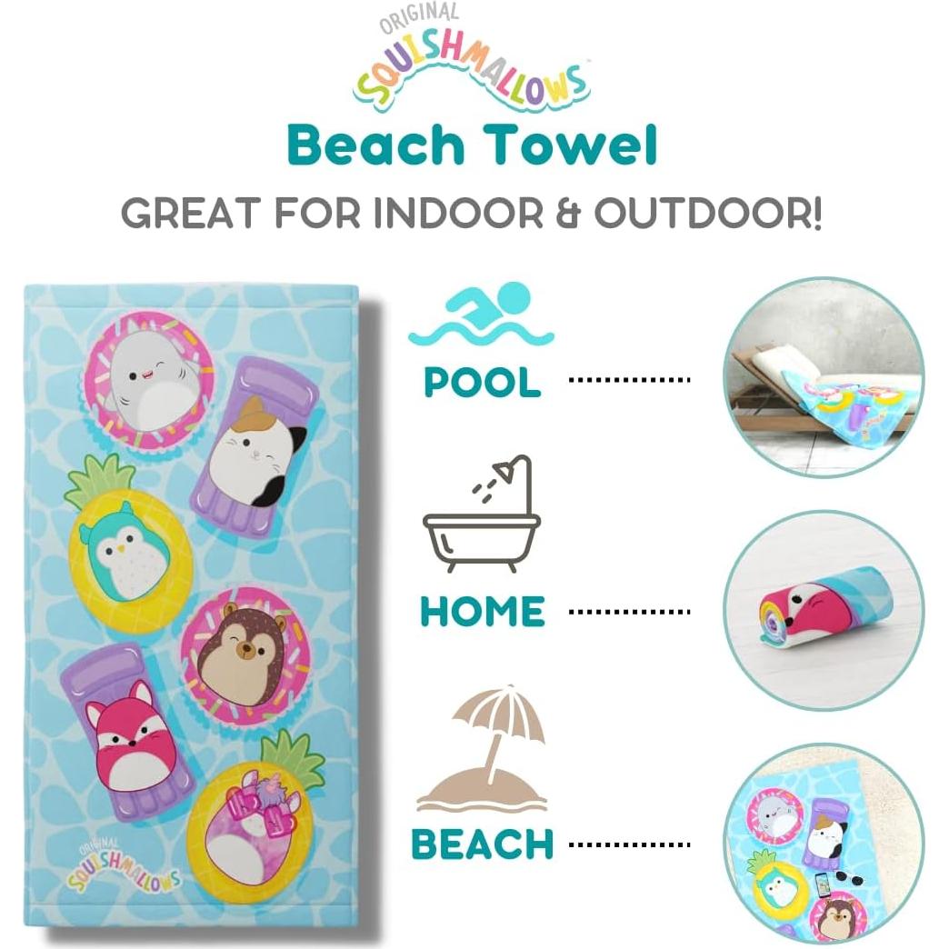 Toalla de Playa Franco Squishmallows 147x71 cm Suave
