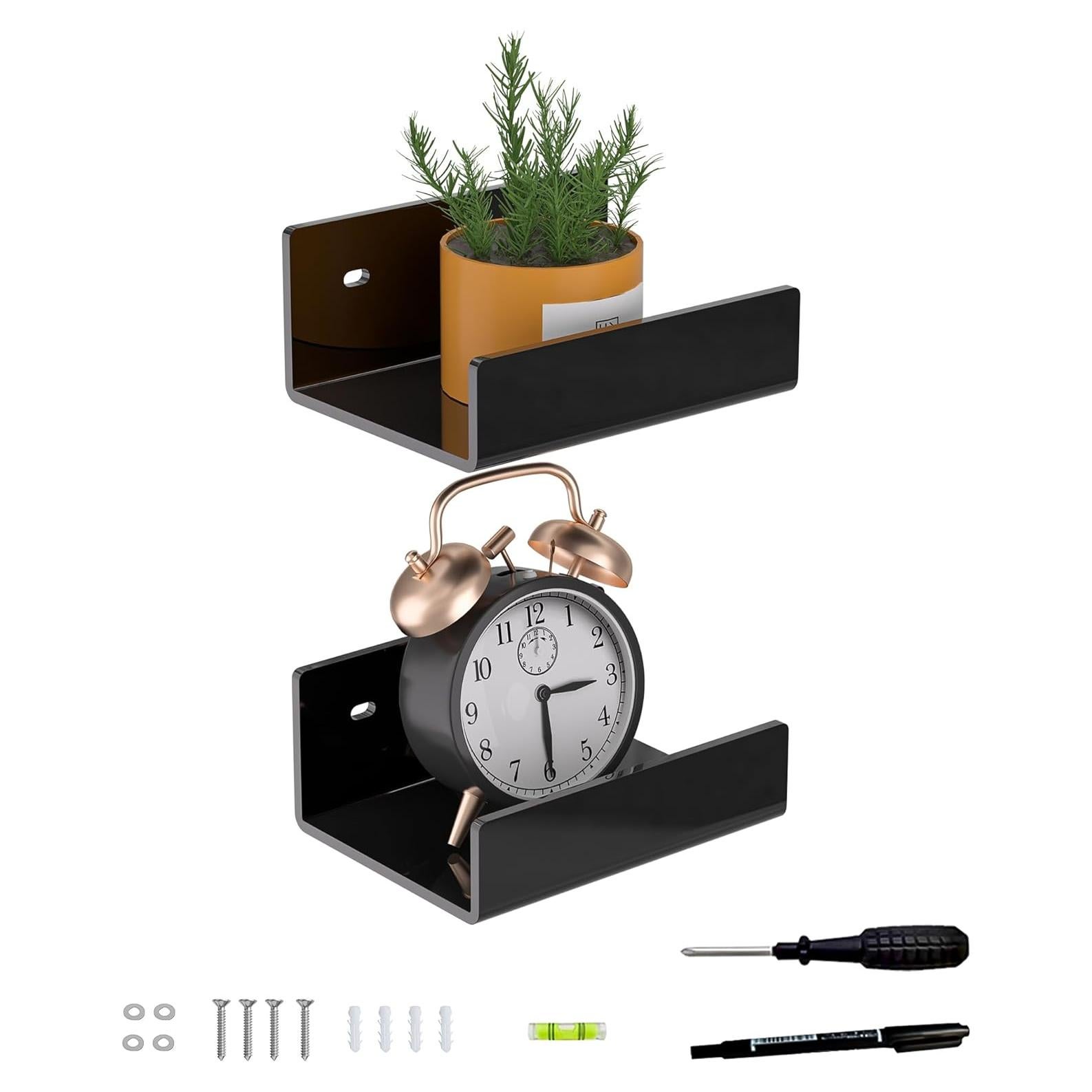 Estantes de Acrílico Hexsonhoma 12.7 cm Negro - Paquete de 2