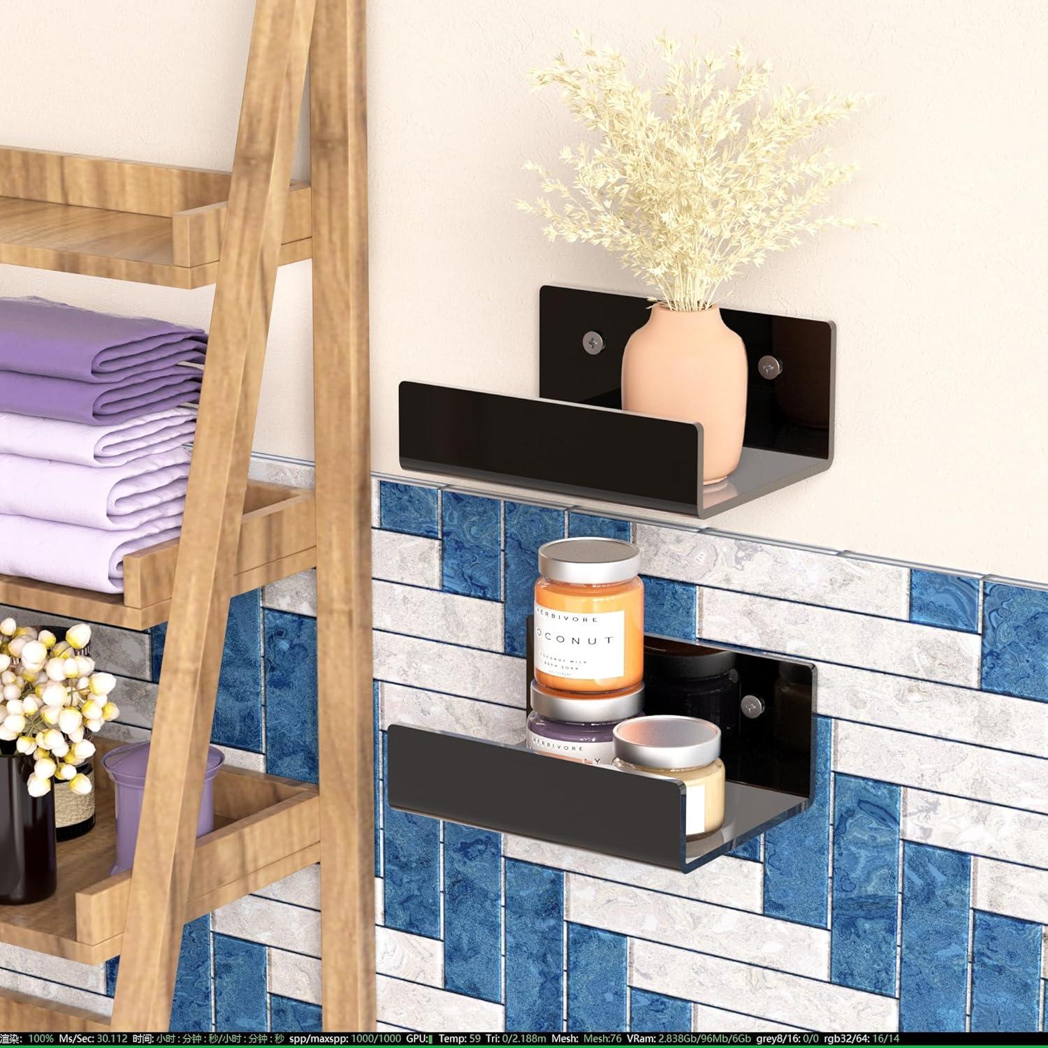 Estantes de Acrílico Hexsonhoma 12.7 cm Negro - Paquete de 2