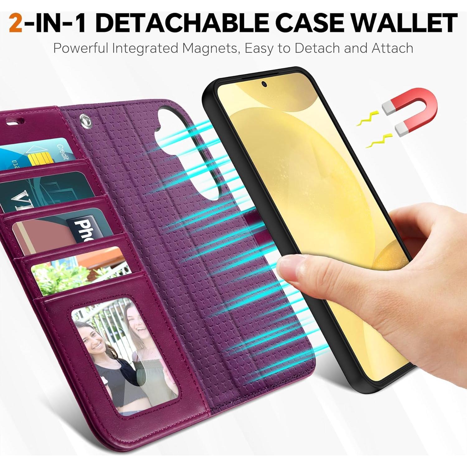 Funda TUCCH para Galaxy S25 5G, Cartera Magnética 2 en 1