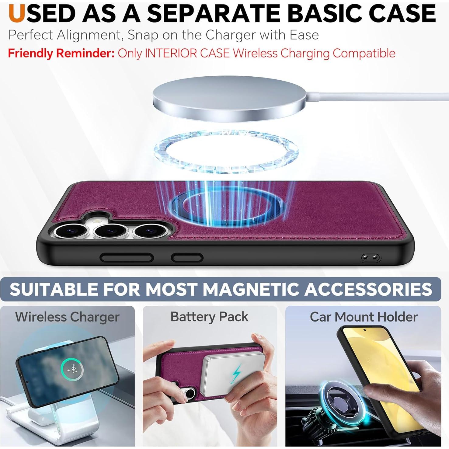 Funda TUCCH para Galaxy S25 5G, Cartera Magnética 2 en 1