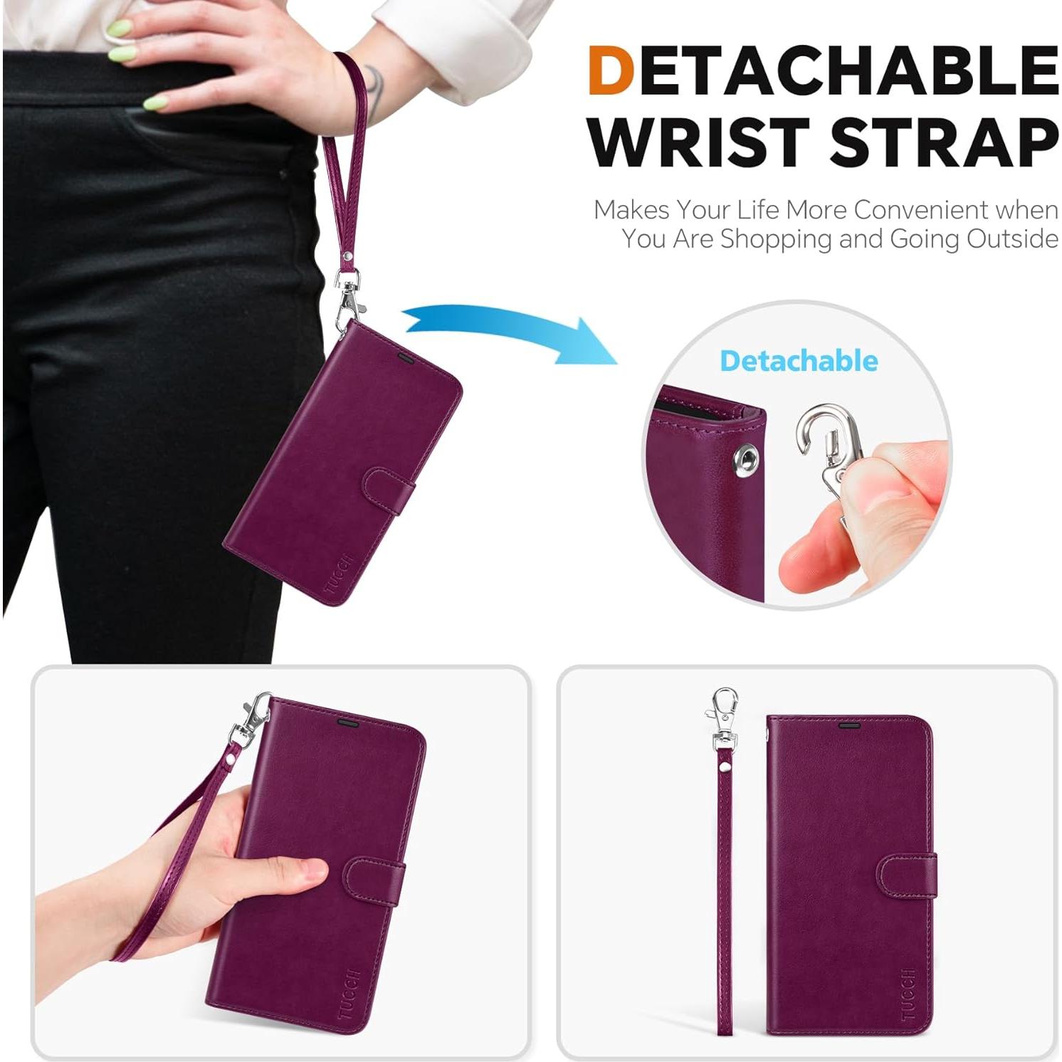 Funda TUCCH para Galaxy S25 5G, Cartera Magnética 2 en 1