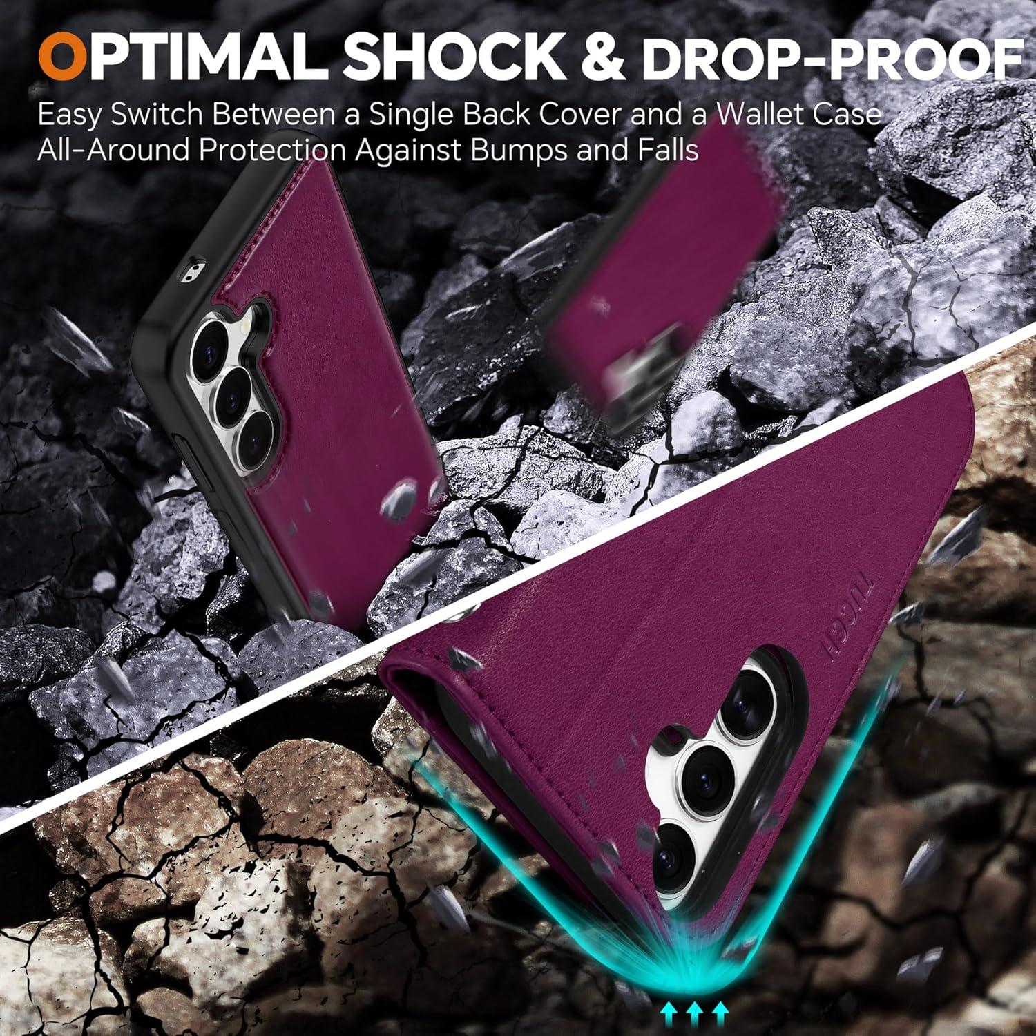 Funda TUCCH para Galaxy S25 5G, Cartera Magnética 2 en 1