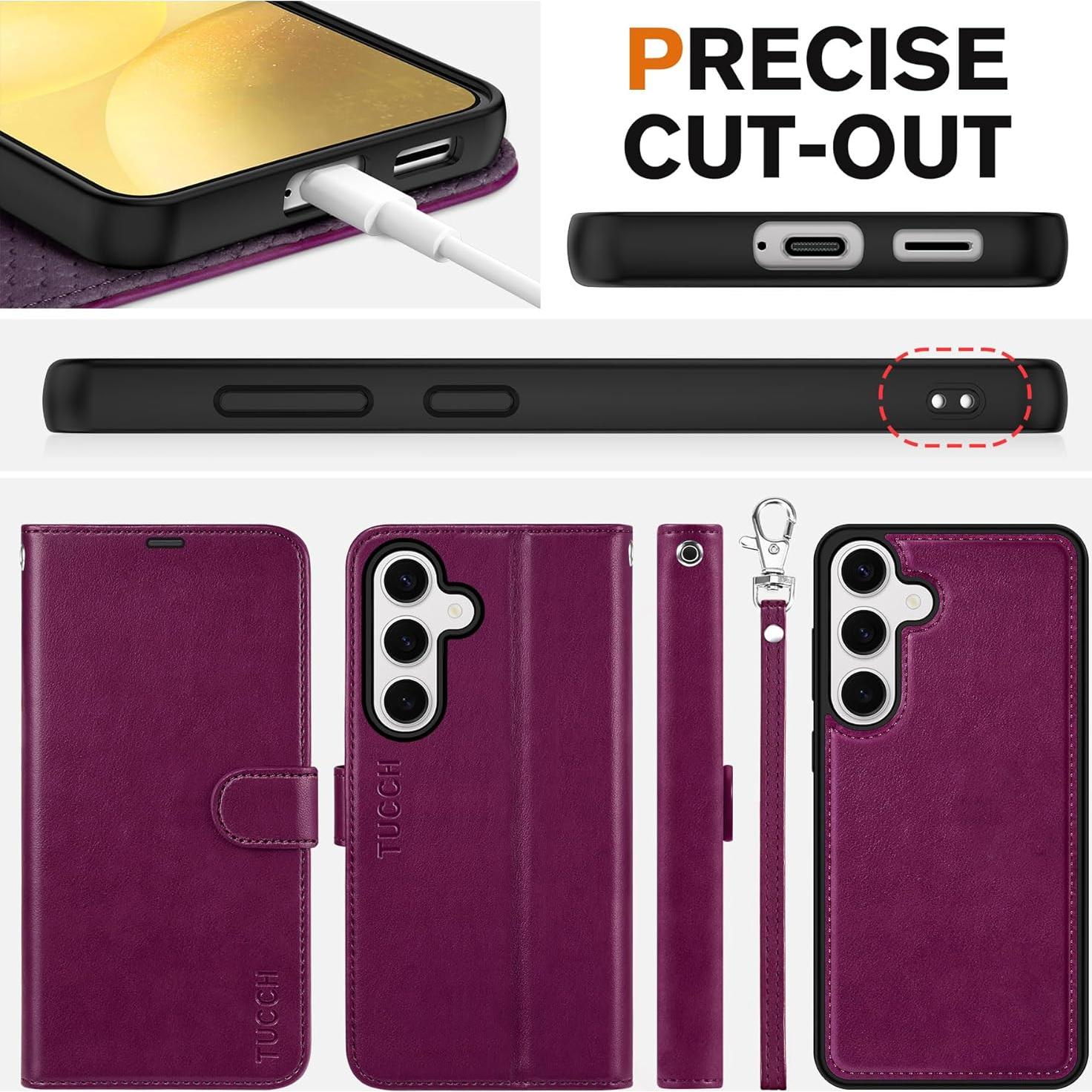 Funda TUCCH para Galaxy S25 5G, Cartera Magnética 2 en 1