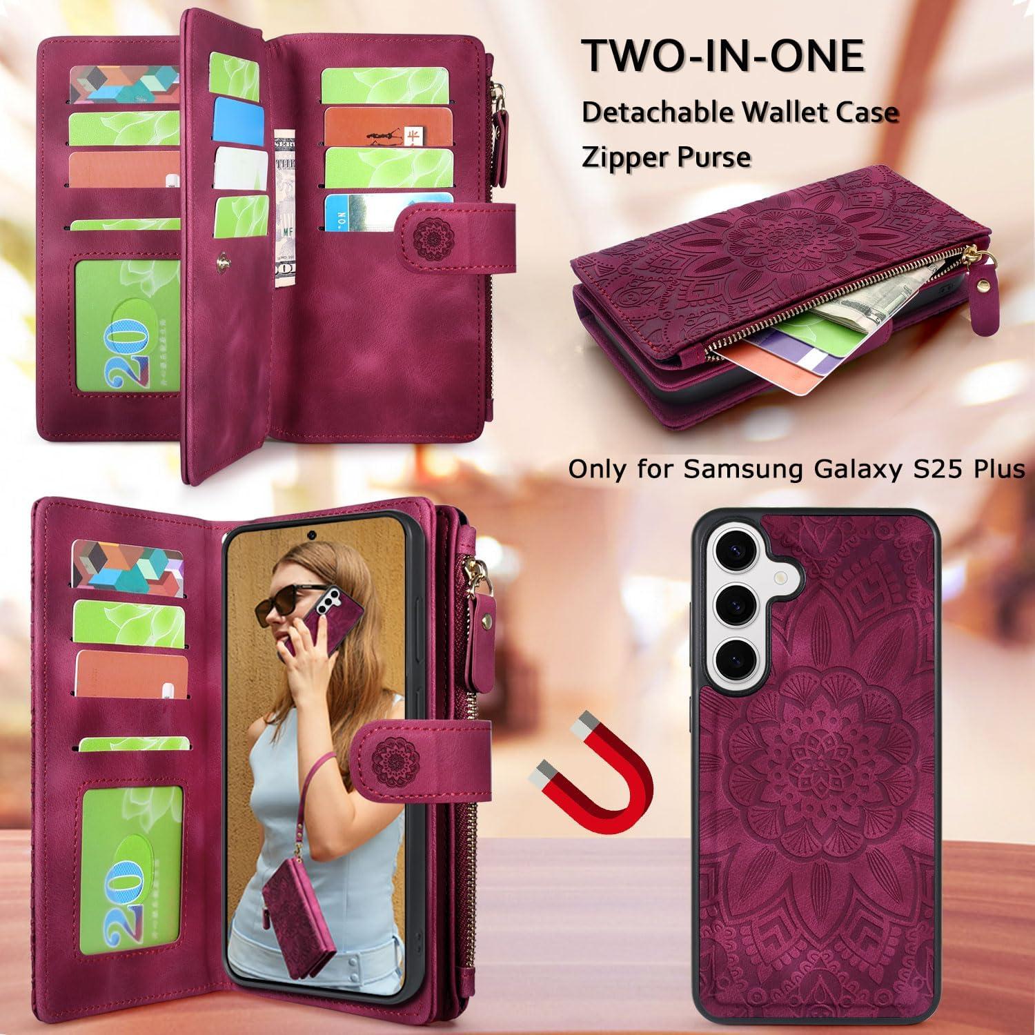 Funda de Cartera Desmontable Harryshell para Samsung Galaxy S25+ 6.7"